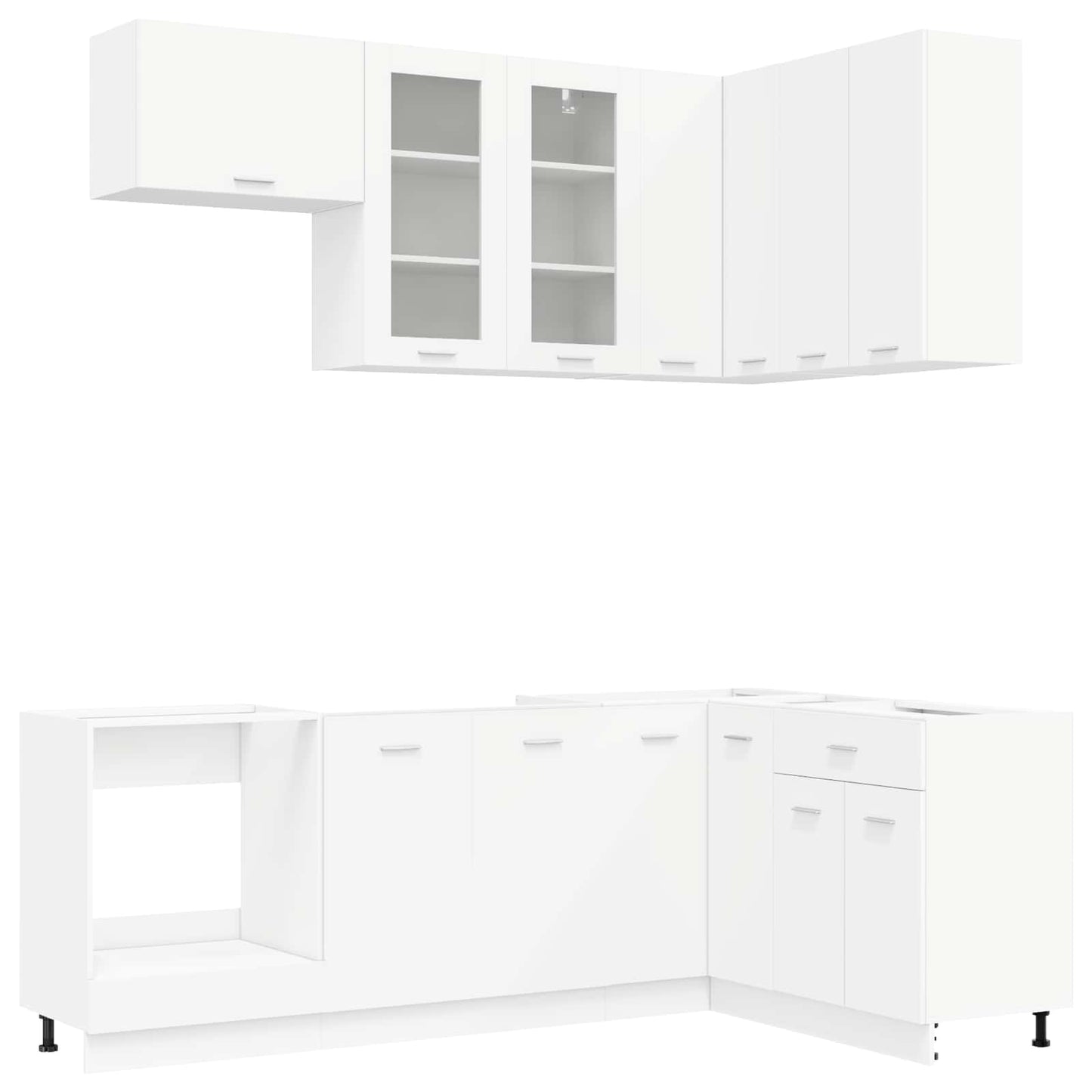 Kücheneinheit LYON 8 stk. Weiß Holzwerkstoff