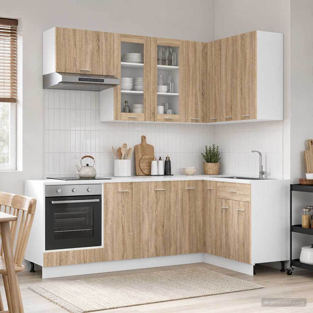 Kücheneinheit LYON 8 pcs Sonoma-Eiche Holzwerkstoff