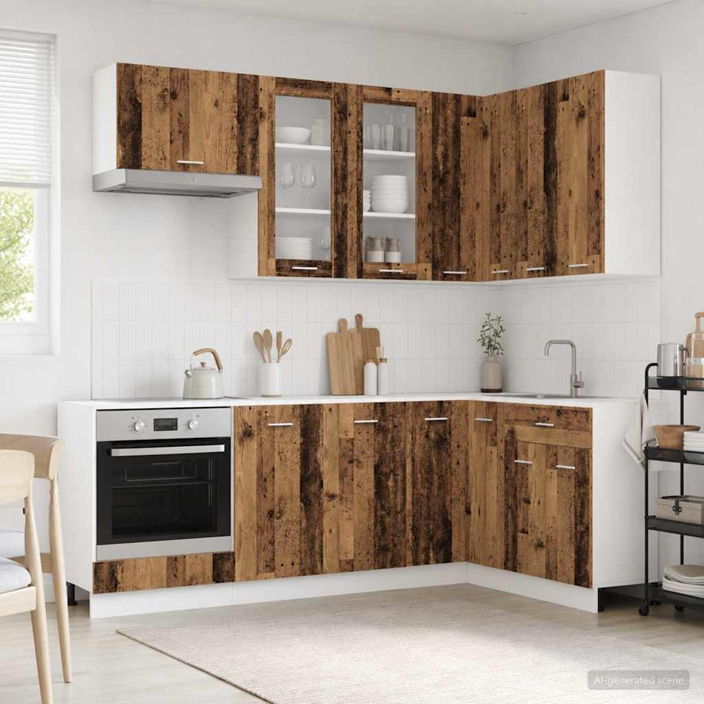 Kücheneinheit LYON 8 stk. Altholz Holzwerkstoff