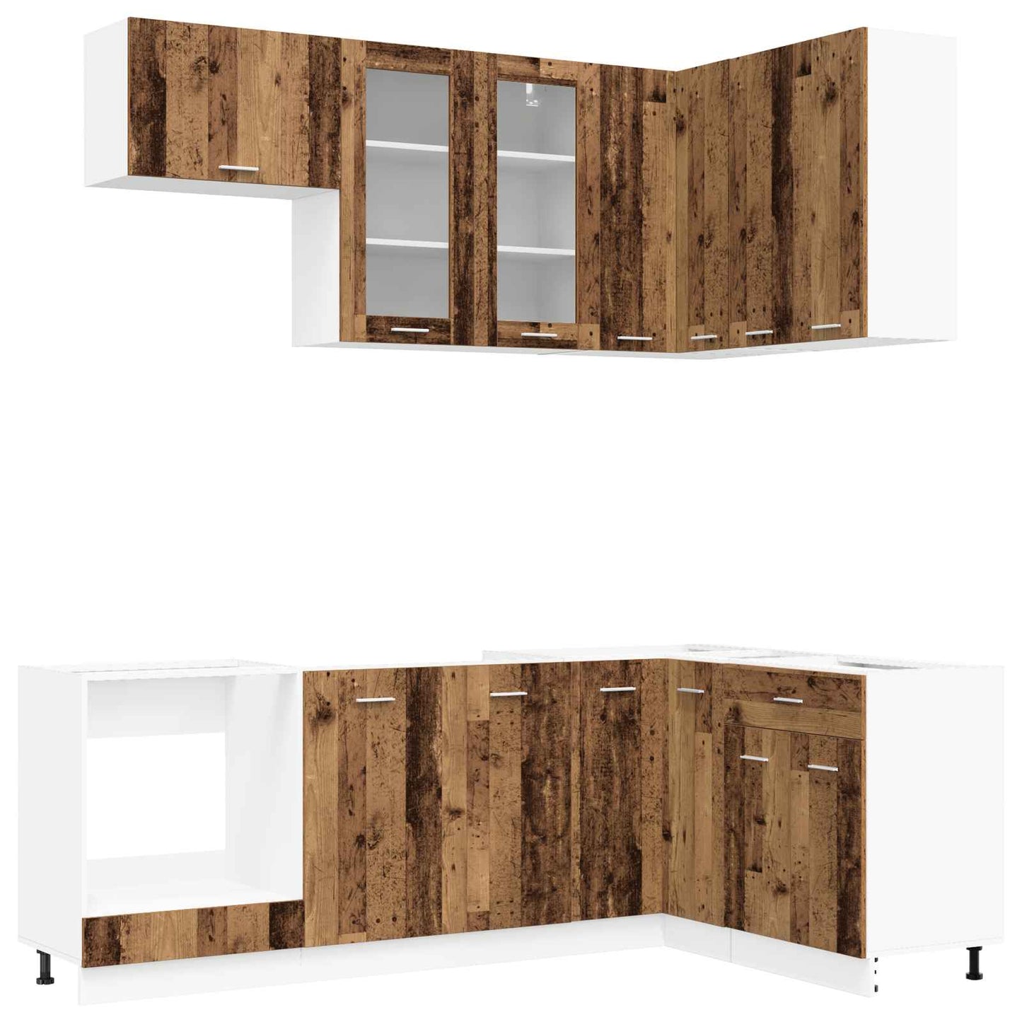 Kücheneinheit LYON 8 stk. Altholz Holzwerkstoff