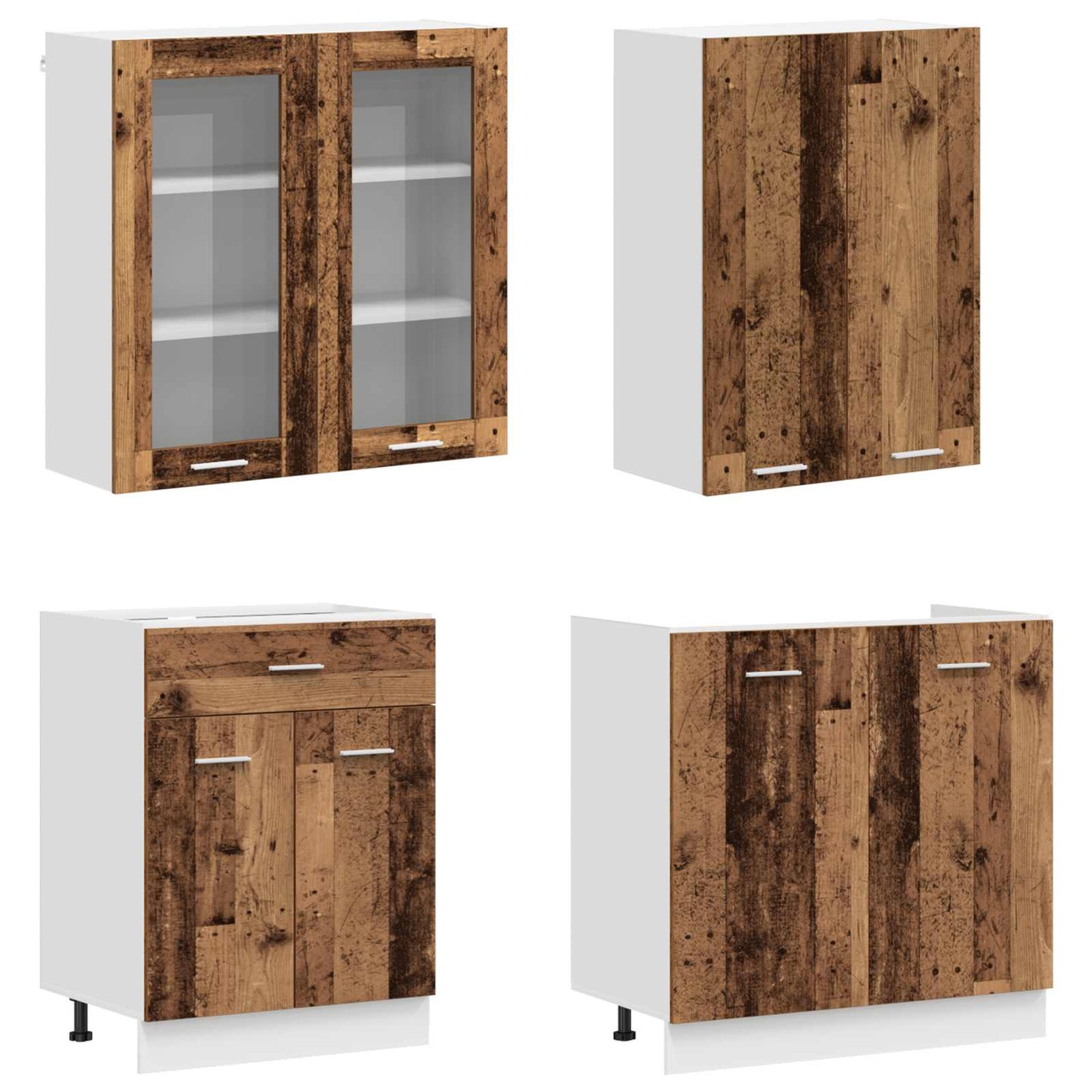 Kücheneinheit LYON 8 stk. Altholz Holzwerkstoff