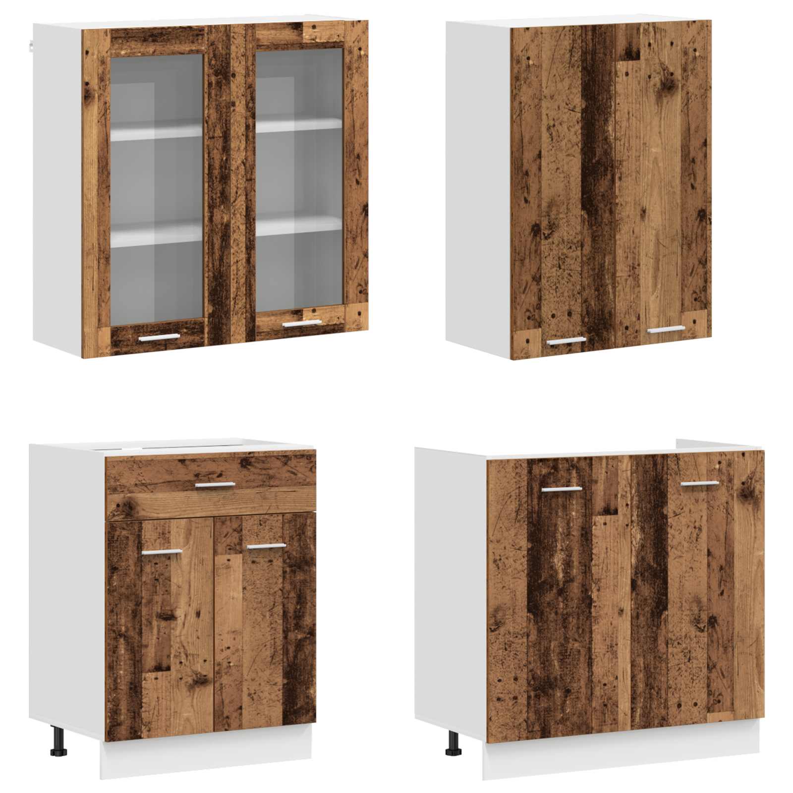 Kücheneinheit LYON 8 stk. Altholz Holzwerkstoff