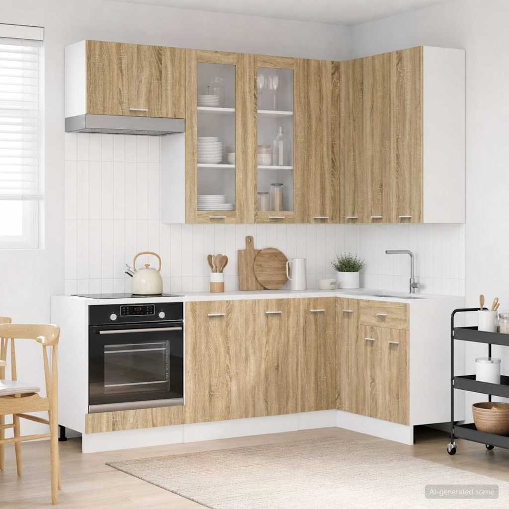 Kücheneinheit LYON 8 stk. Sonoma-Eiche Holzwerkstoff