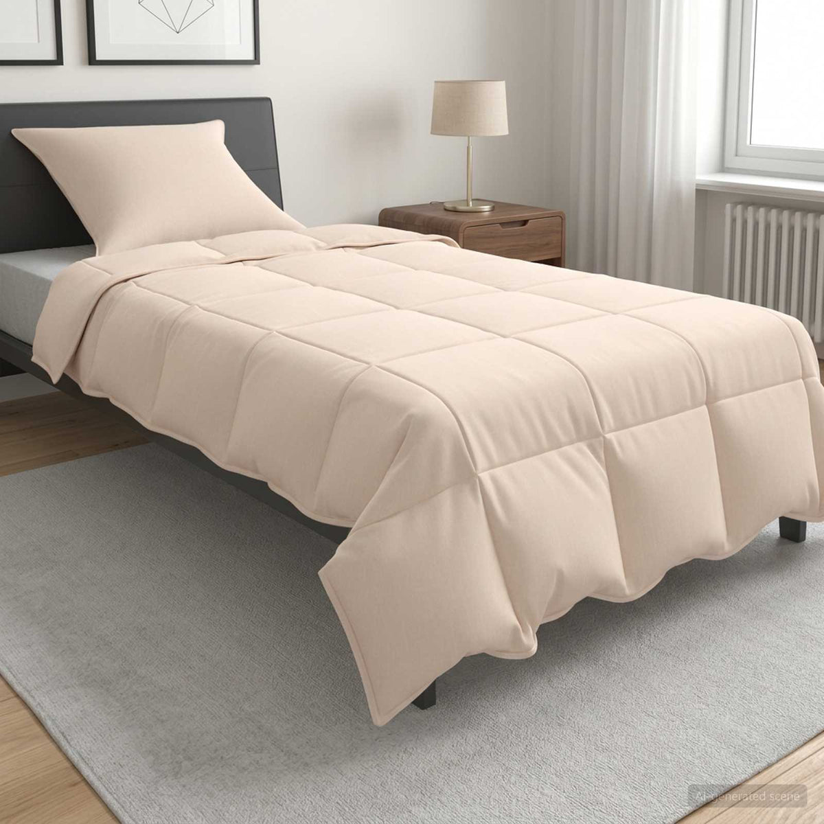 Bettwäsche-Set 2 stk. 137 x 200 cm Für alle Jahreszeiten Beige