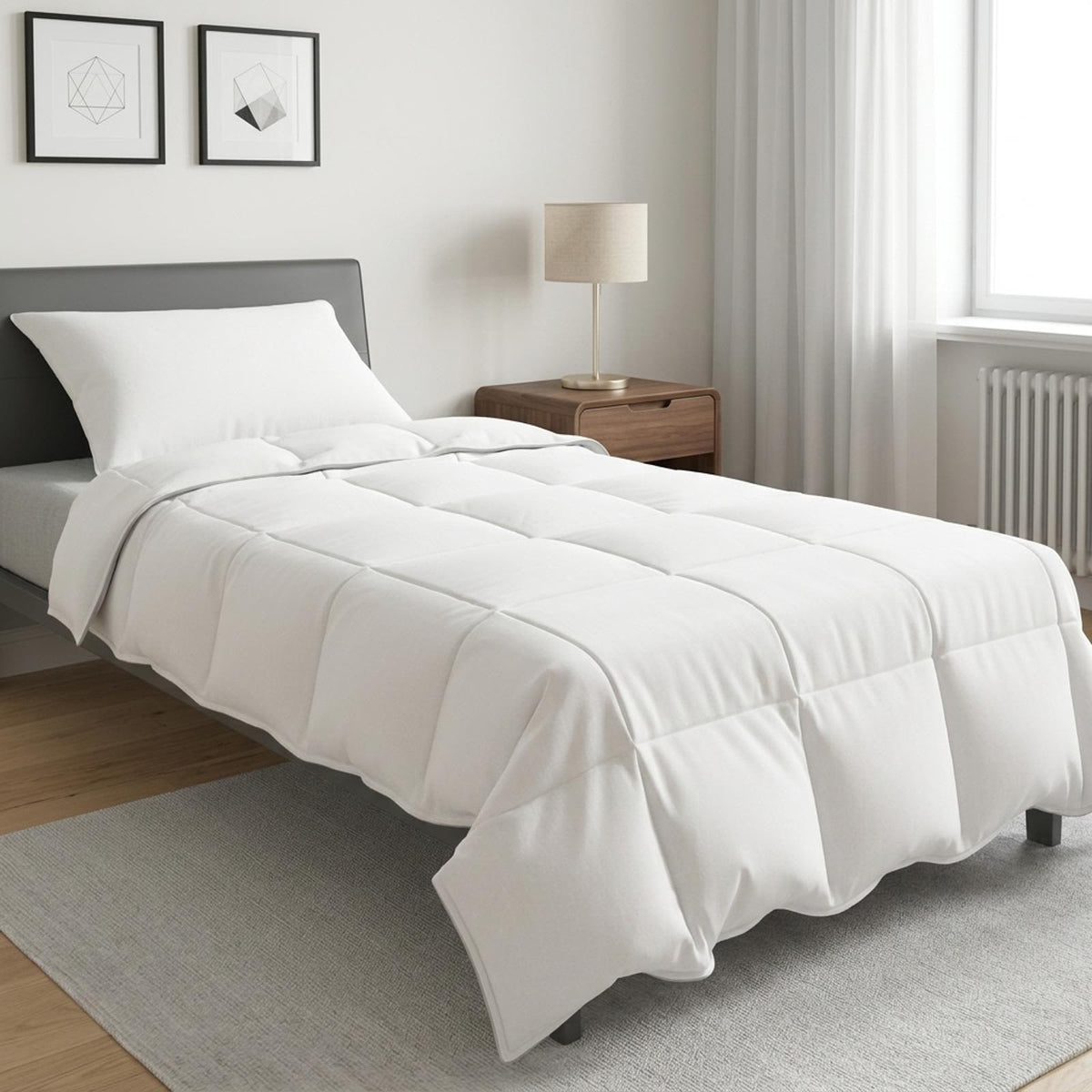 Duvet- und Kopfkissen-Set 2 stk. Weiß Bambusfaser
