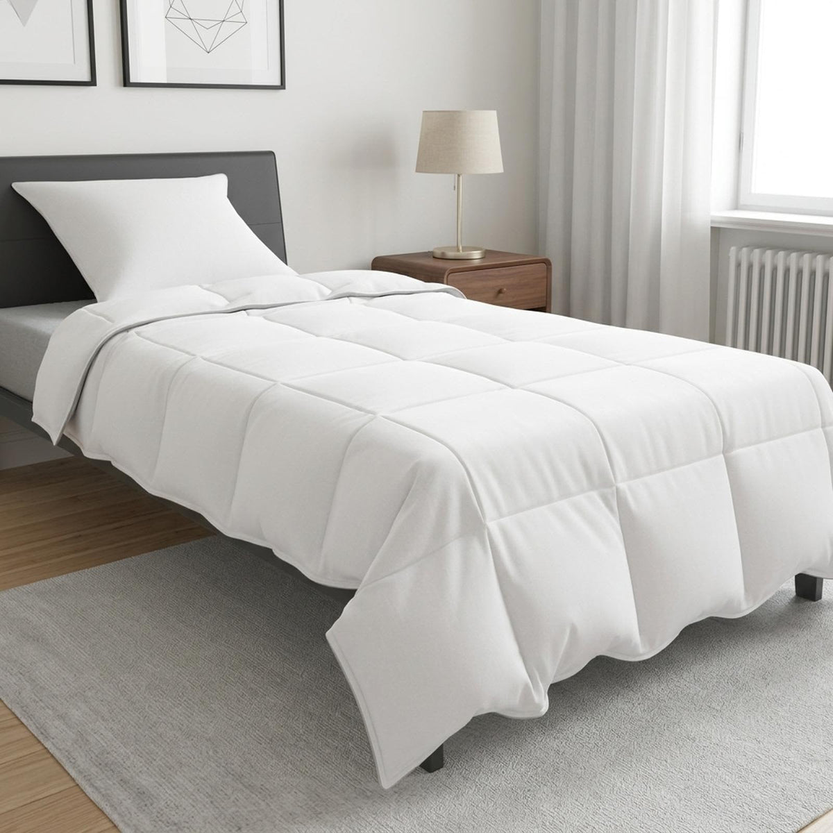 Duvet- und Kopfkissen-Set 2 stk. Weiß Bambusfaser