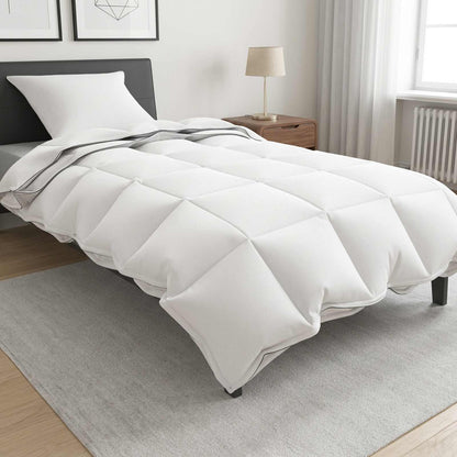 Bettwäsche-Set Weiß 137 x 200 cm Baumwolle, Bambus, Polyester