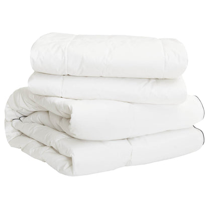Bettwäsche-Set Weiß 137 x 200 cm Baumwolle, Bambus, Polyester