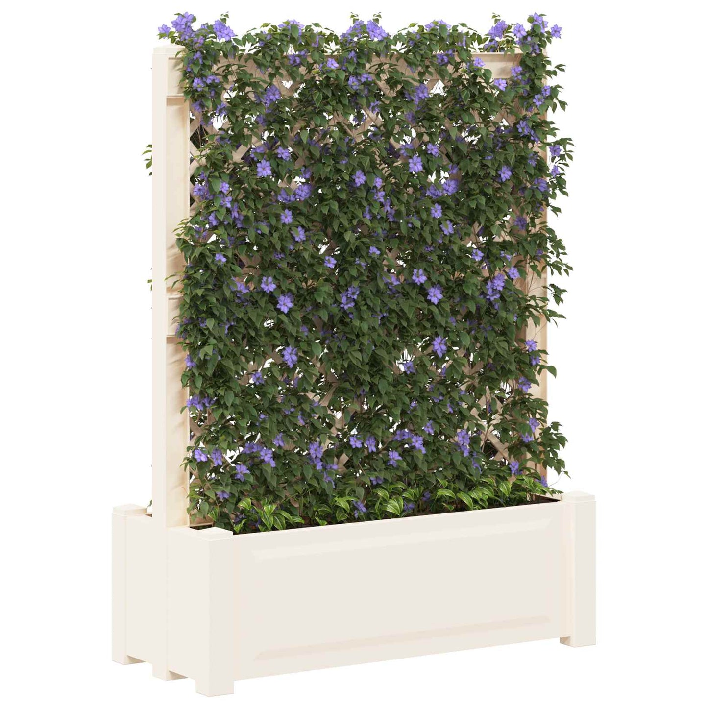 Großer Pflanzer mit Spalier Weiß 99,5 x 43 x 133,5 PP
