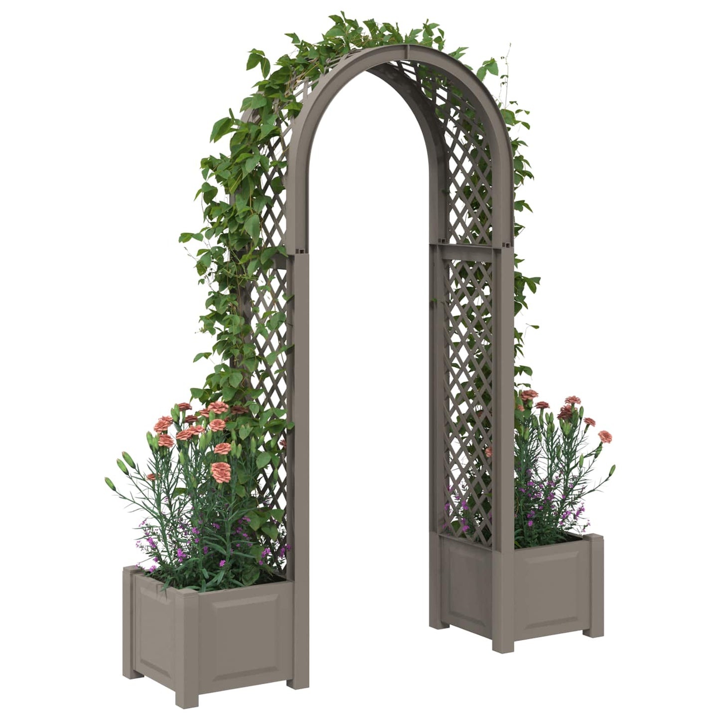Rosenbogen mit Pflanzer Grau 168,5 x 43 x 207 cm PP