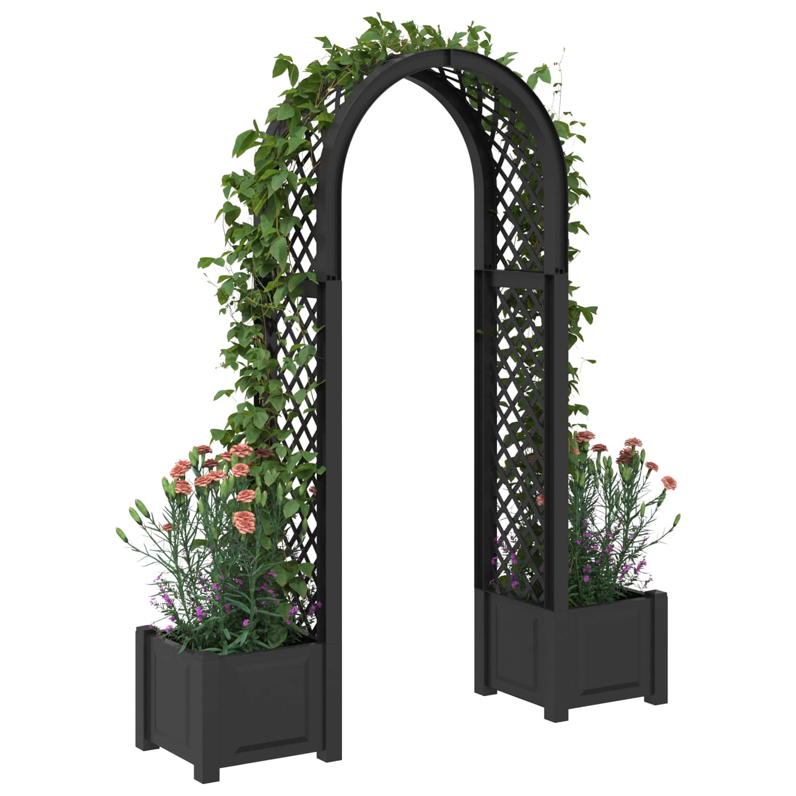 Rosenbogen mit Pflanzer Anthrazit 168,5 x 43 x 207 cm PP