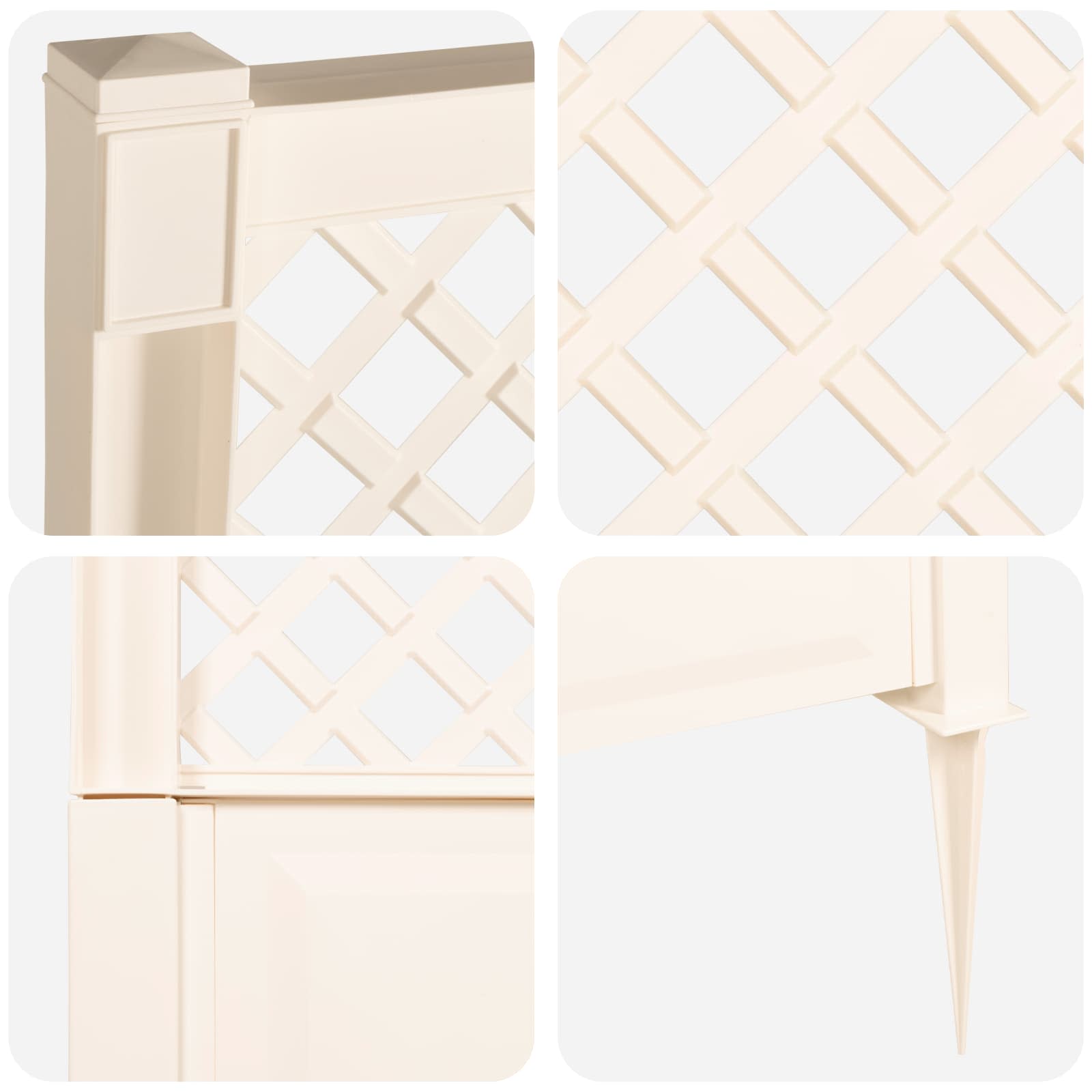 Trellis mit Spike PP Weiß