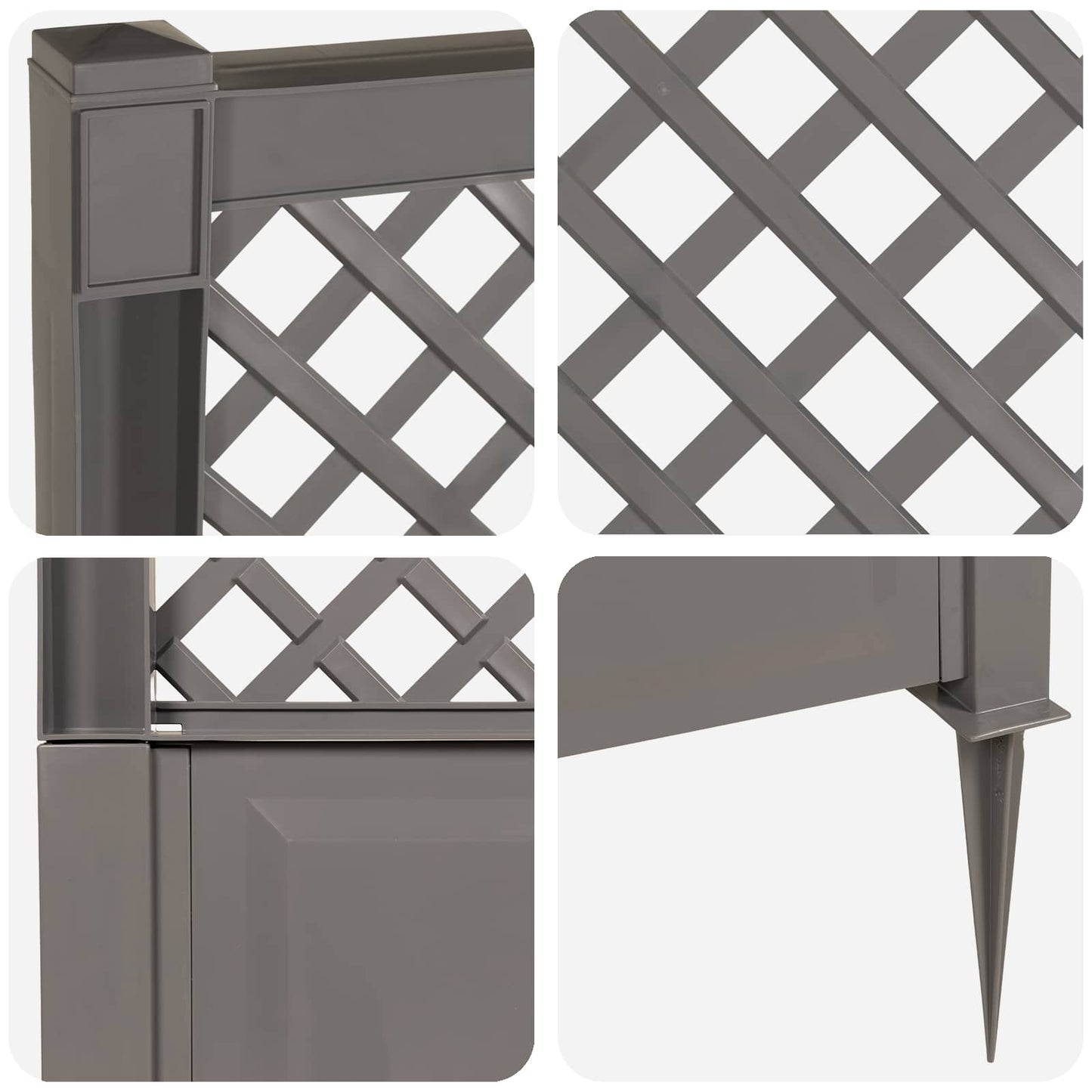 Trellis mit Spike PP Grau