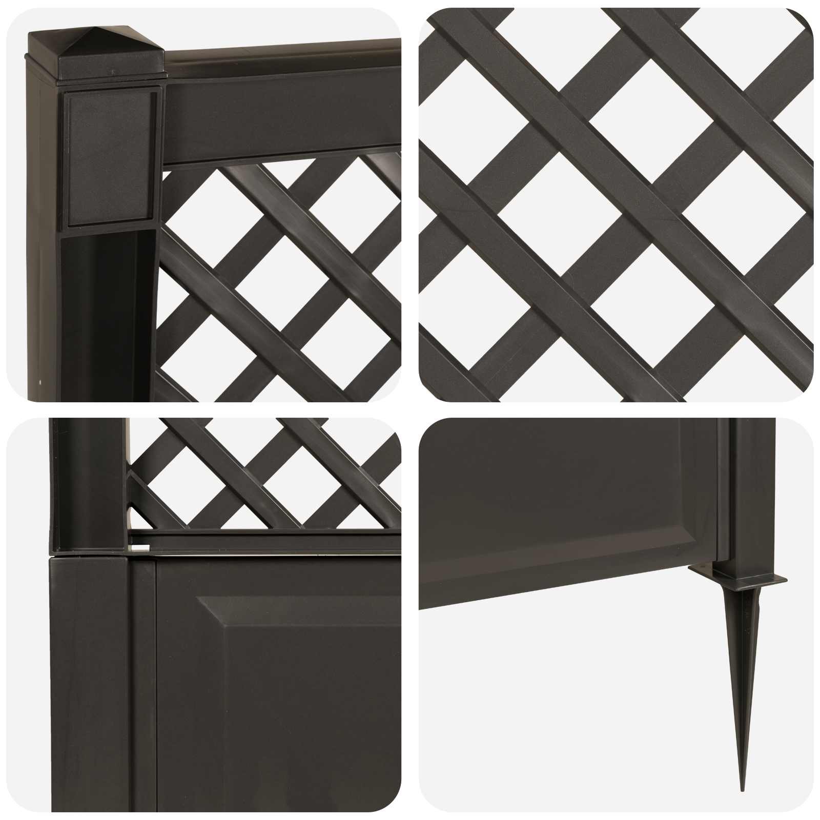 Trellis mit Spike PP Anthrazit
