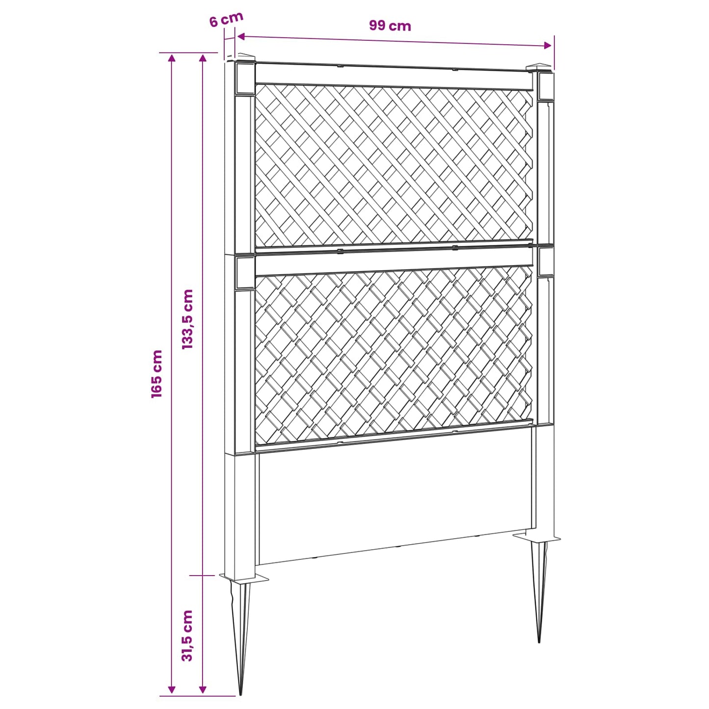 Trellis mit Spike PP Grau