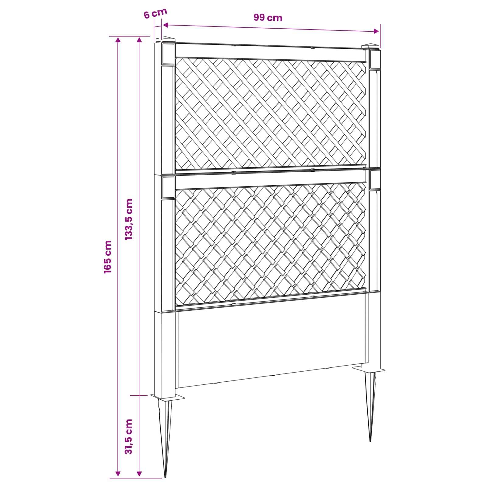Trellis mit Spike PP Grau