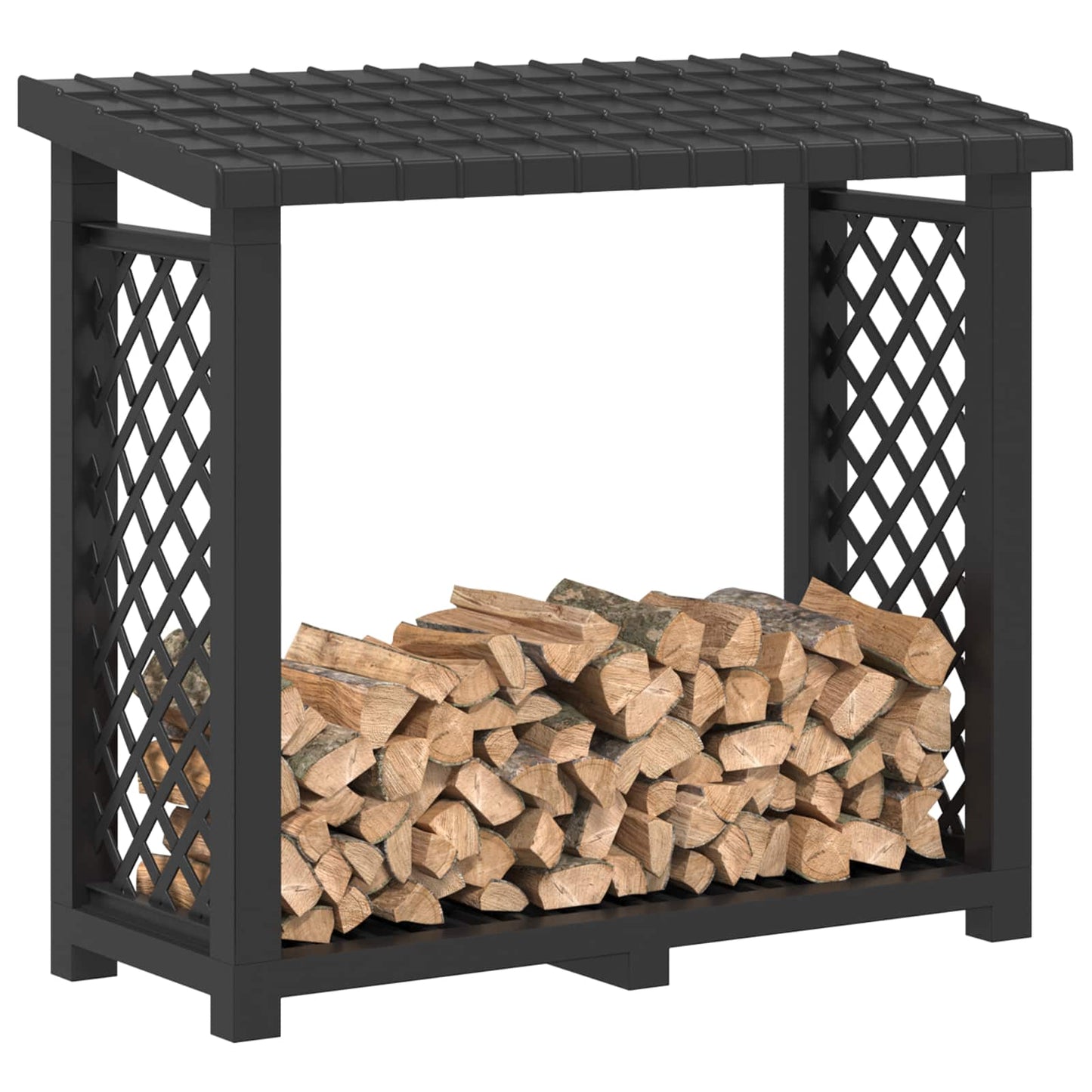Brennholzregal 114 x 46 x 101 cm PP Anthrazit