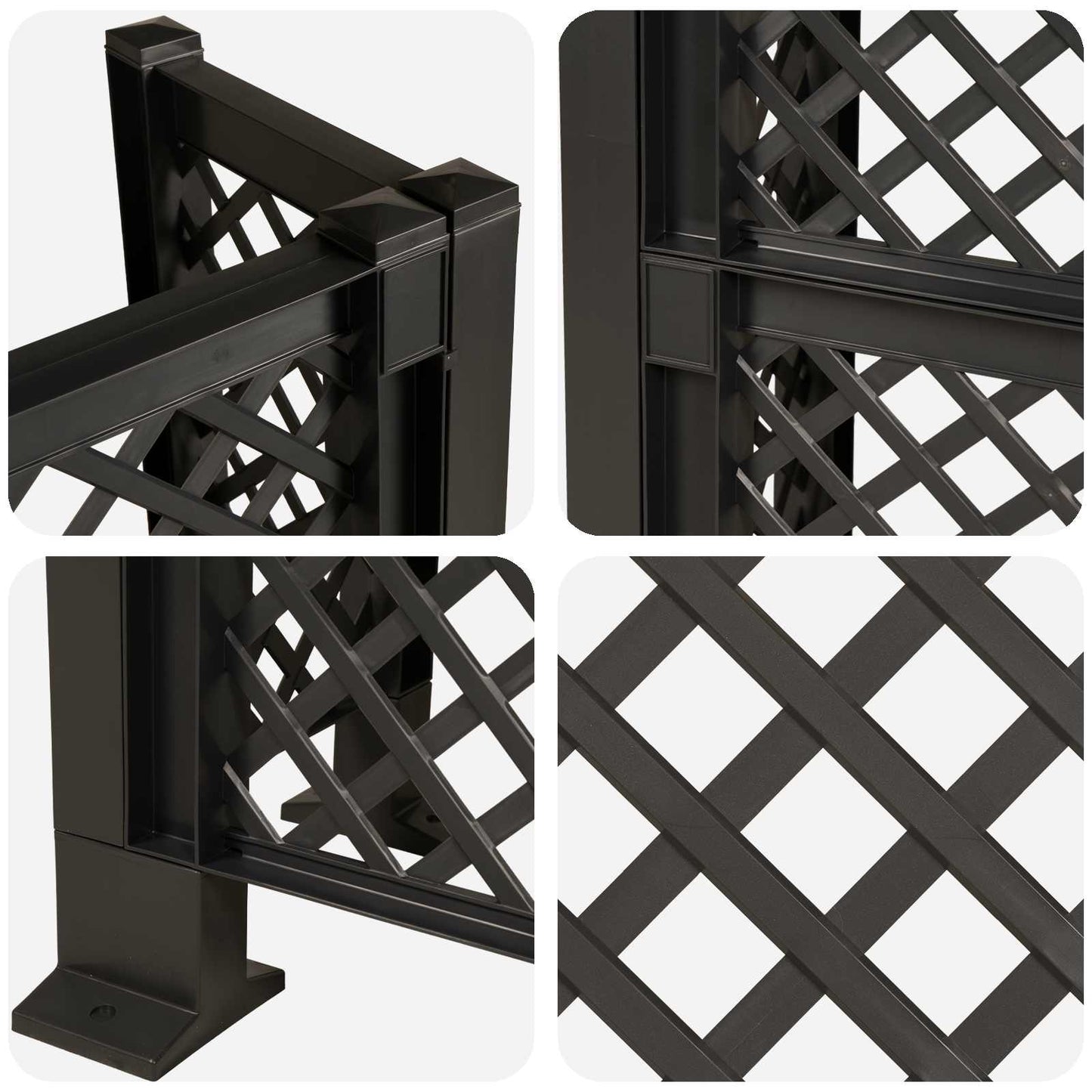 Mülltonnengitter Anthrazit 123 x 47 x 114 cm PP