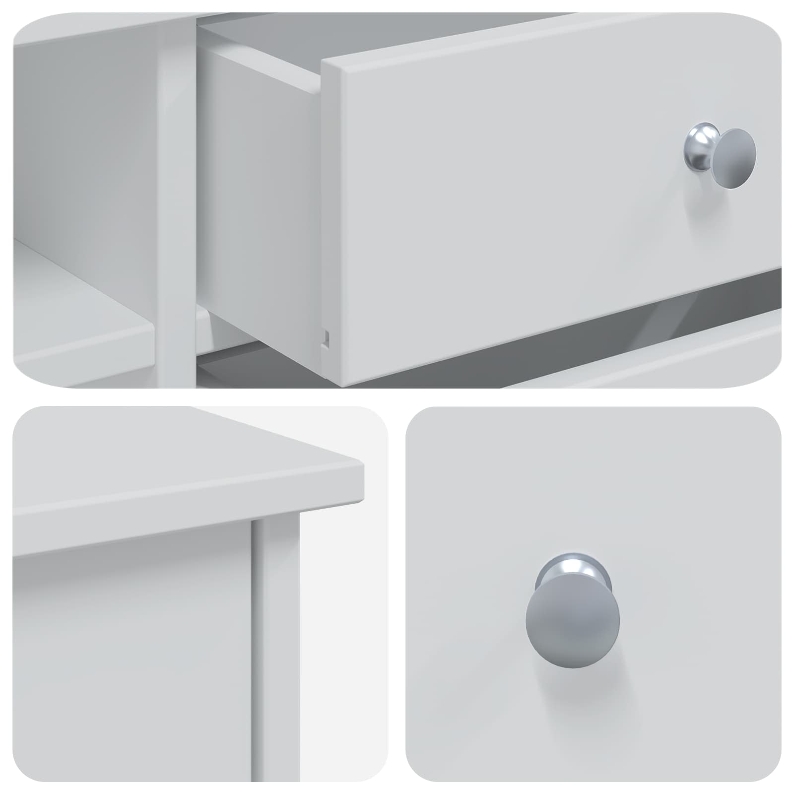 Schminktisch-Set FAUSKE 2 stk. Weiß 76 x 50 x 103,5 cm