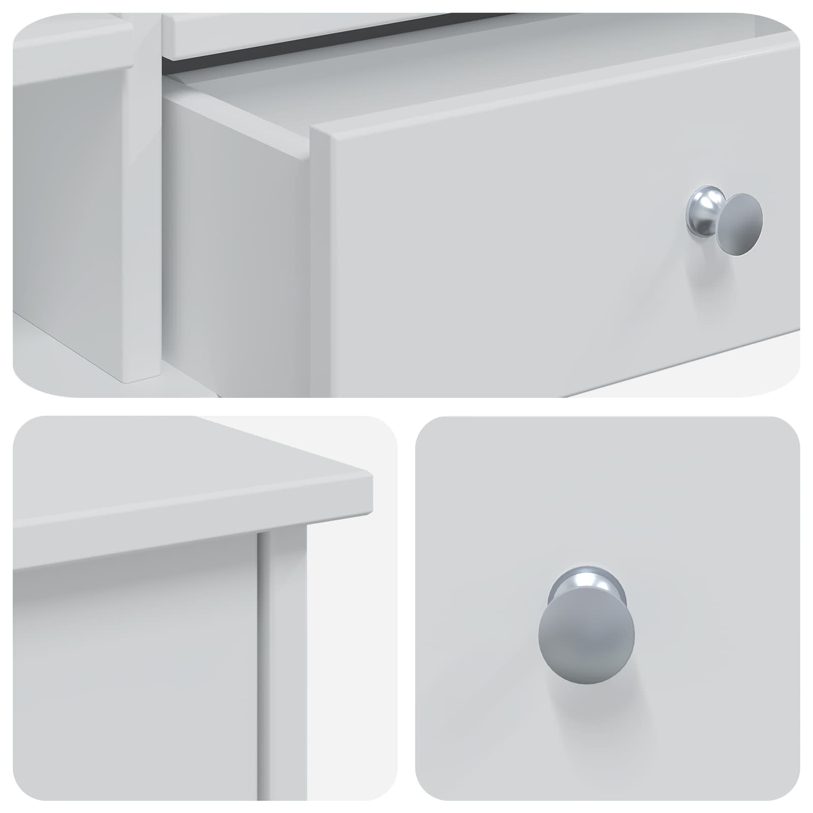 Schminktisch-Set FAUSKE 2 pcs Weiß 100 x 50 x 103,5 cm