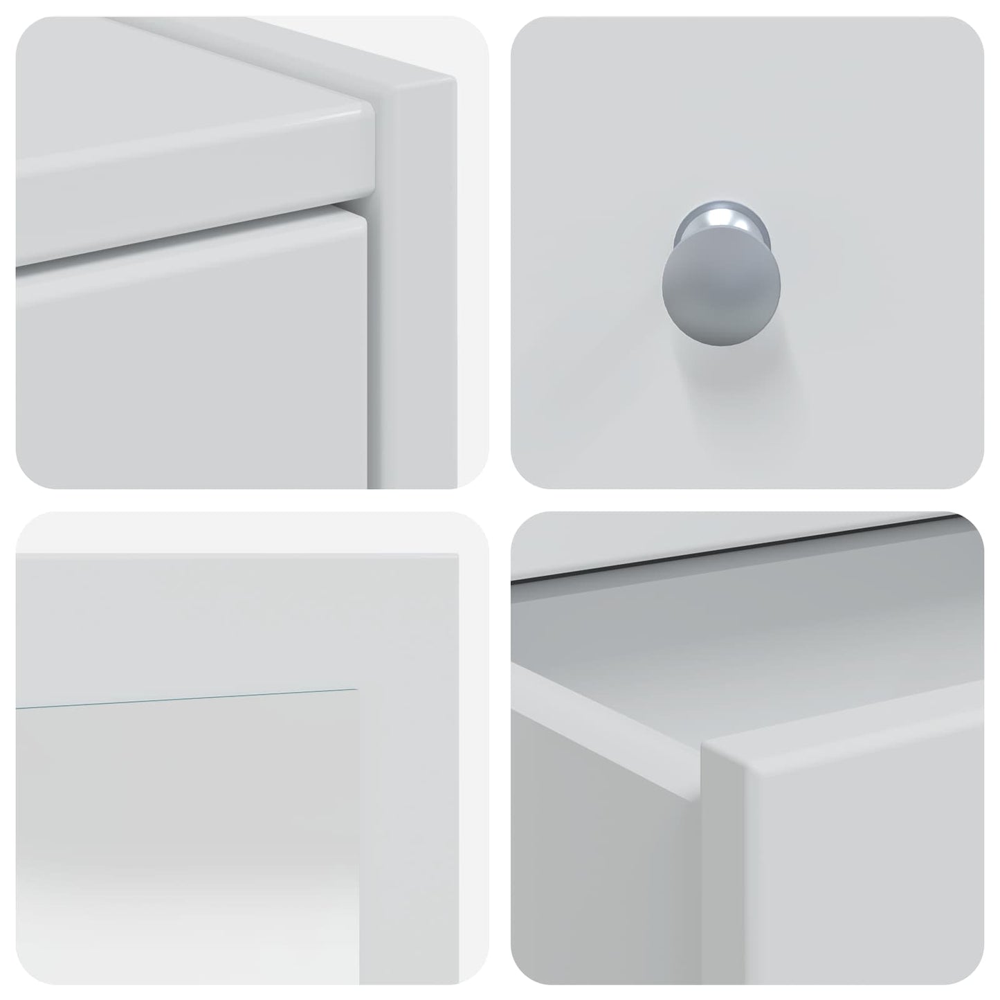 Schminktisch-Set FAUSKE 3 pcs Weiß 76 x 50 x 143 cm