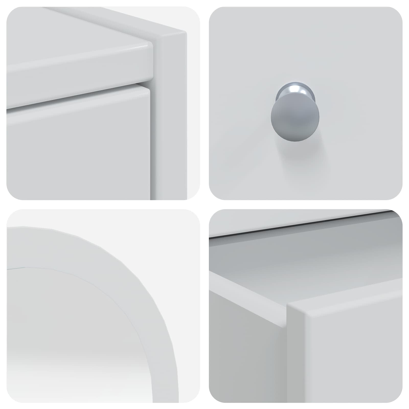 Schminktisch-Set FAUSKE 3 pcs Weiß 76 x 50 x 143 cm