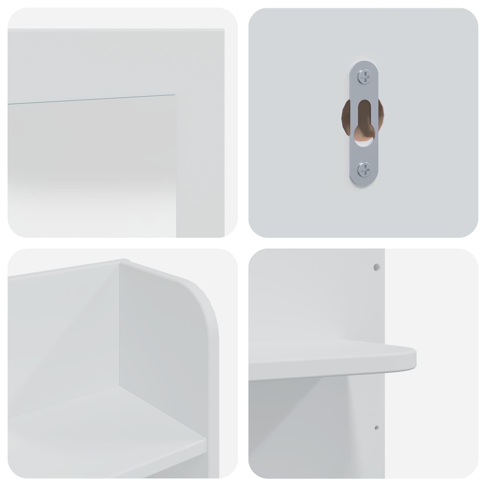 Schminktisch-Set FAUSKE 3 pcs Weiß 76 x 50 x 143 cm