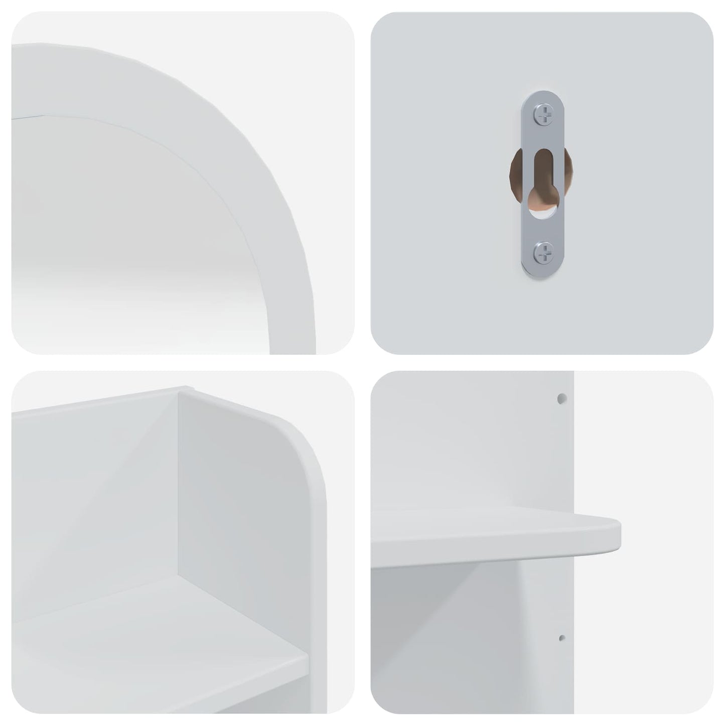 Schminktisch-Set FAUSKE 3 pcs Weiß 76 x 50 x 143 cm