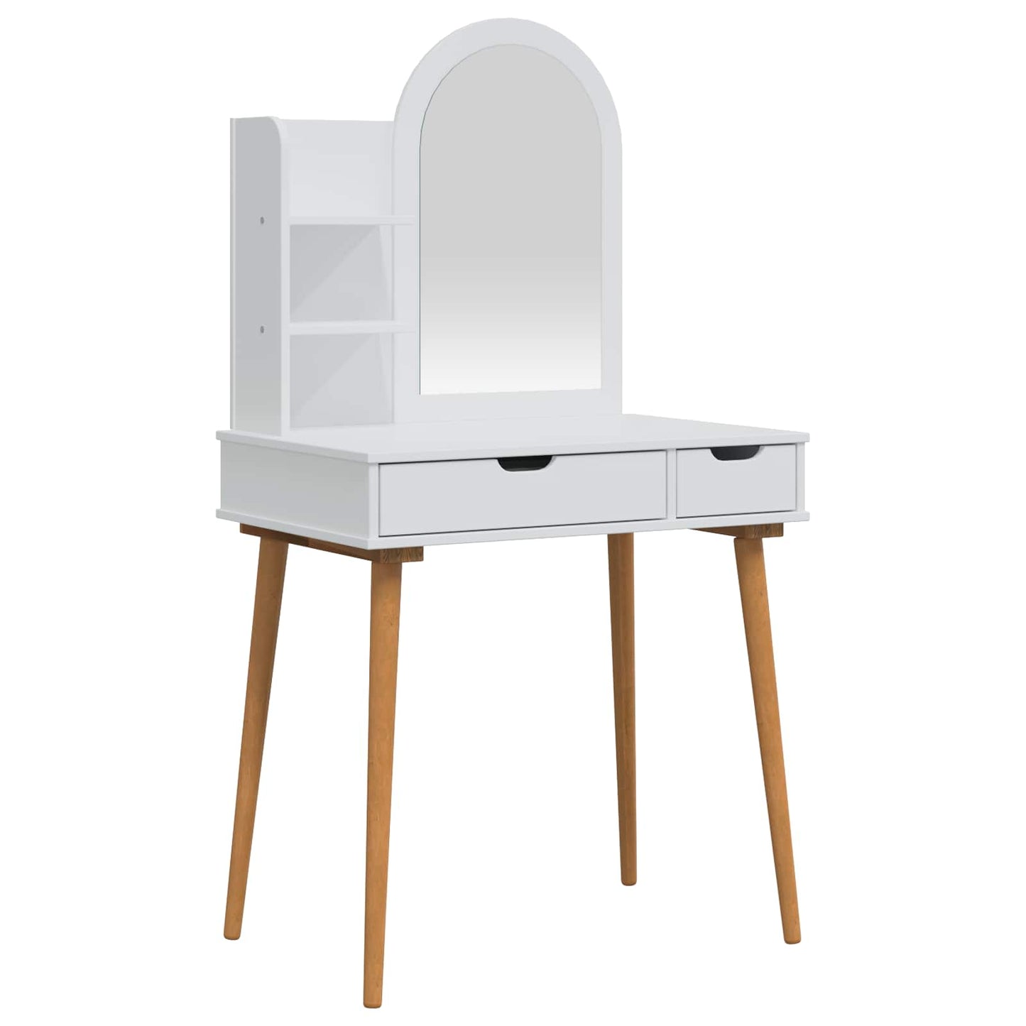 Schminktisch-Set FAUSKE 3 pcs Weiß 76 x 50 x 143 cm