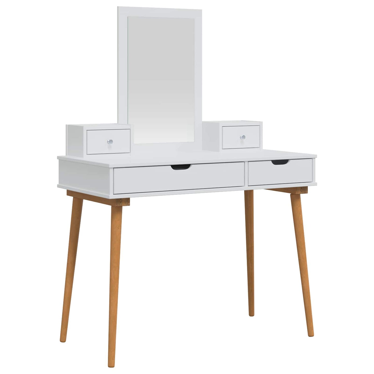 Schminktisch-Set FAUSKE 4 pcs Weiß 100 x 50 x 143 cm