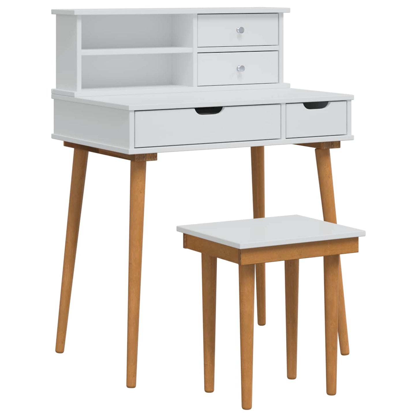 Schminktisch-Set FAUSKE 3 pcs Weiß 76 x 50 x 103,5 cm