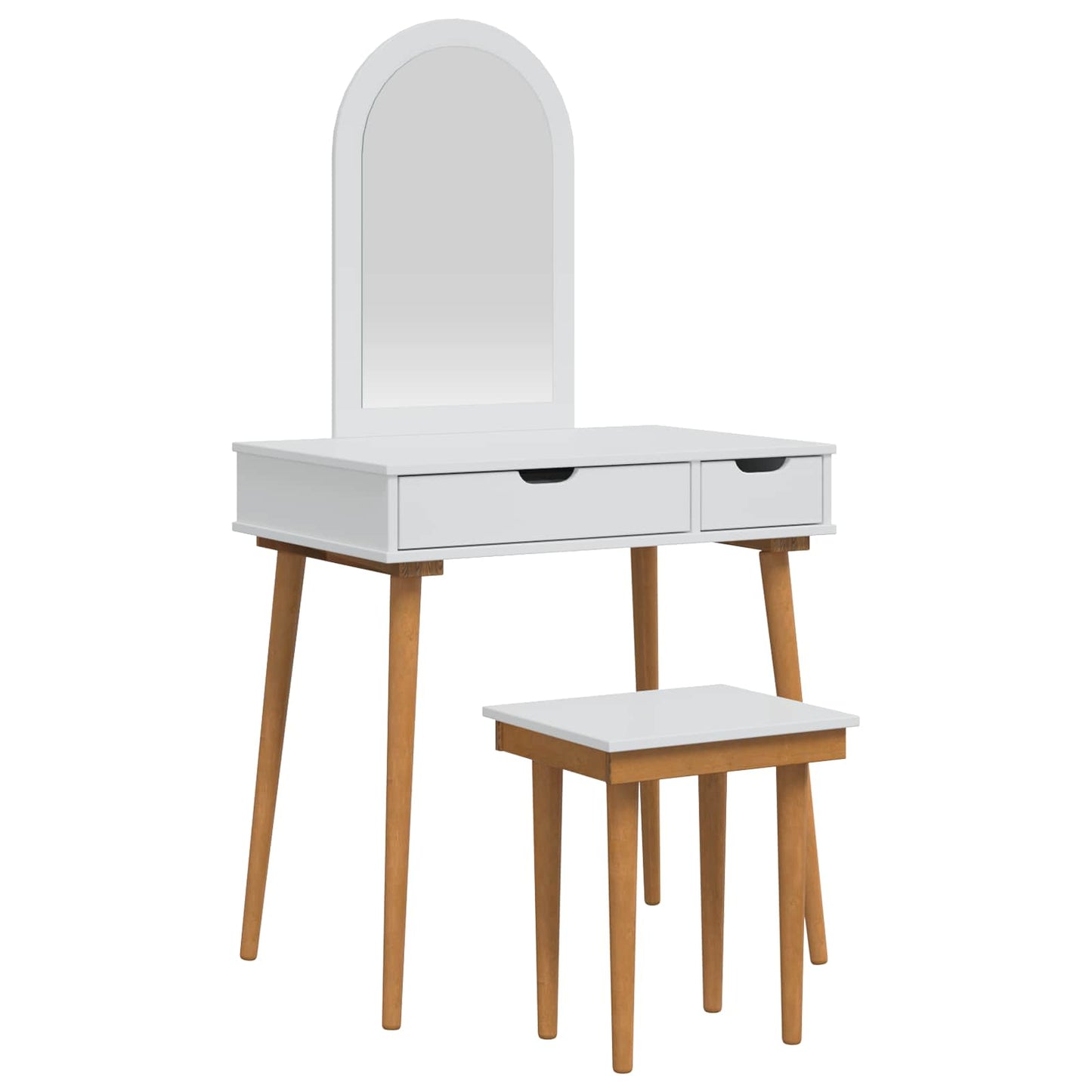 Schminktisch-Set FAUSKE 3 pcs Weiß 76 x 50 x 143 cm