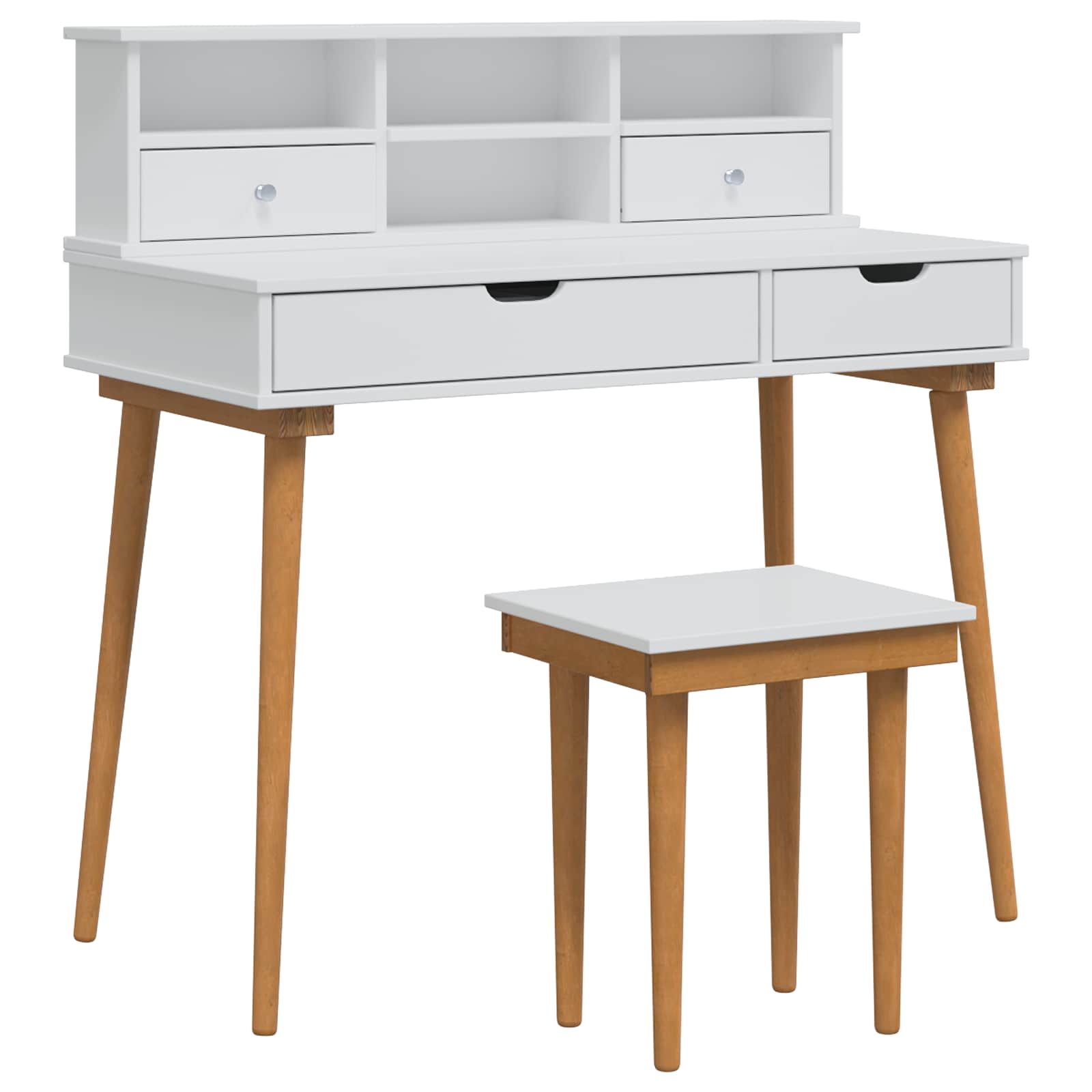 Schminktisch-Set FAUSKE 3 pcs Weiß 100 x 50 x 103,5 cm