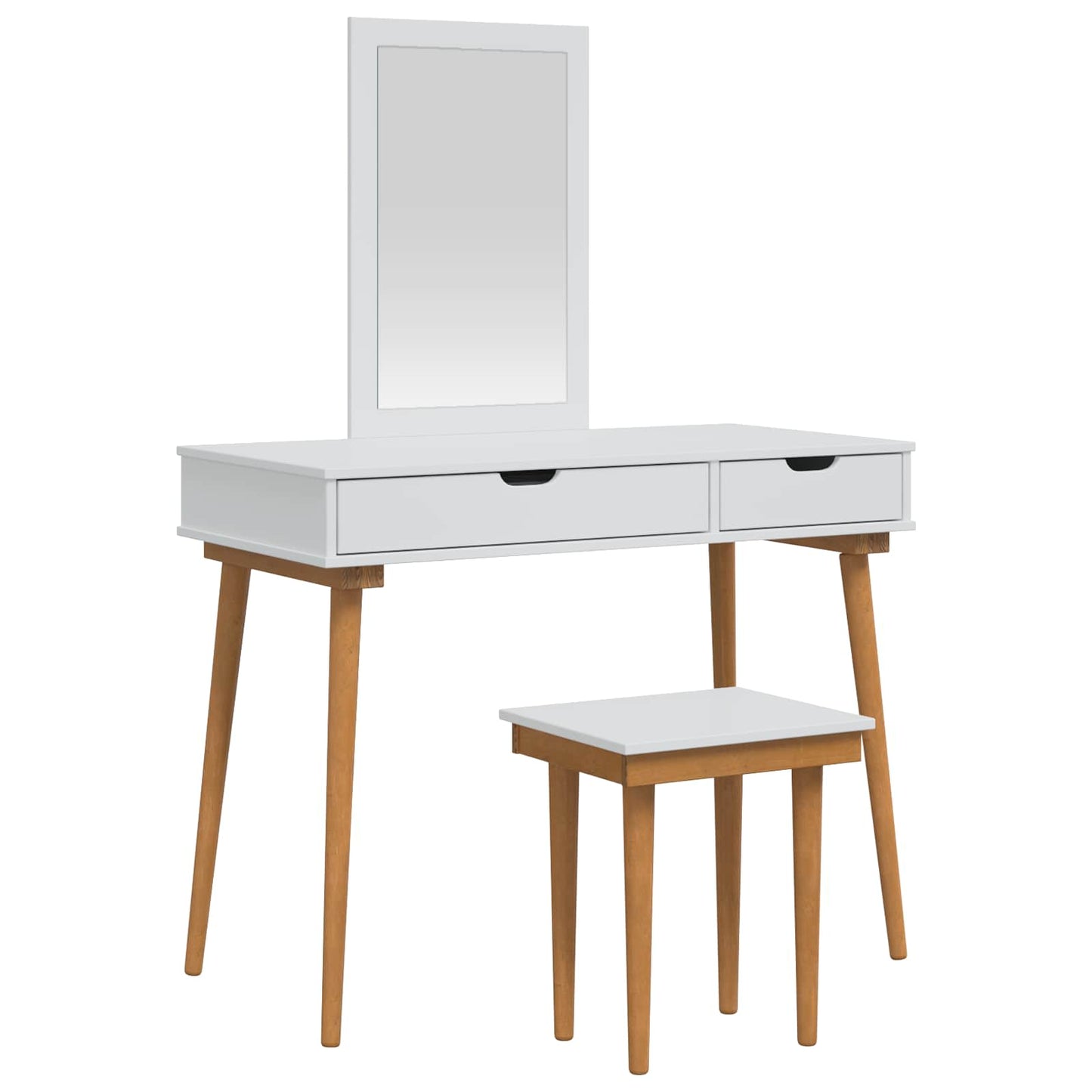 Schminktisch-Set FAUSKE 3 pcs Weiß 100 x 50 x 143 cm