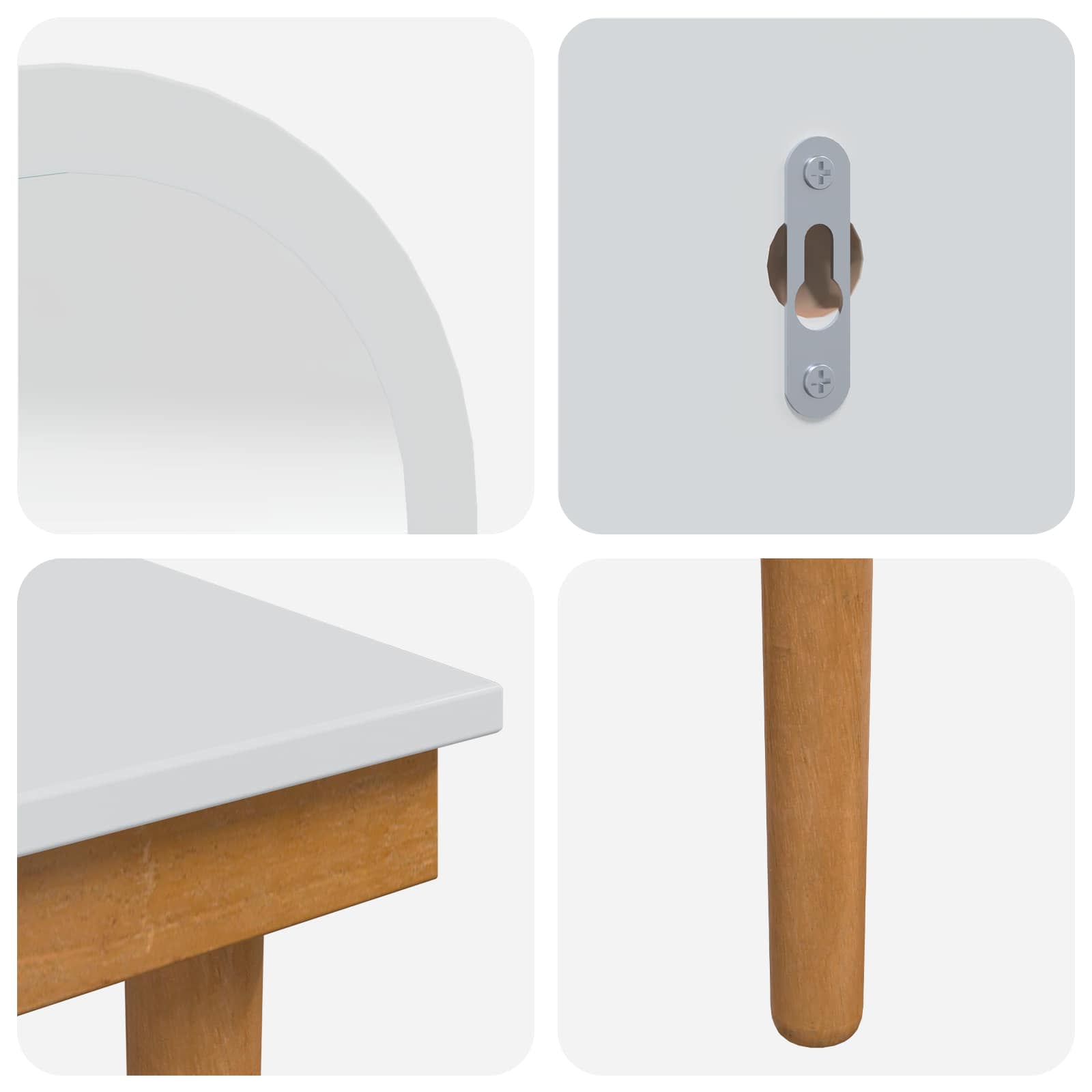 Schminktisch-Set FAUSKE 3 pcs Weiß 100 x 50 x 143 cm