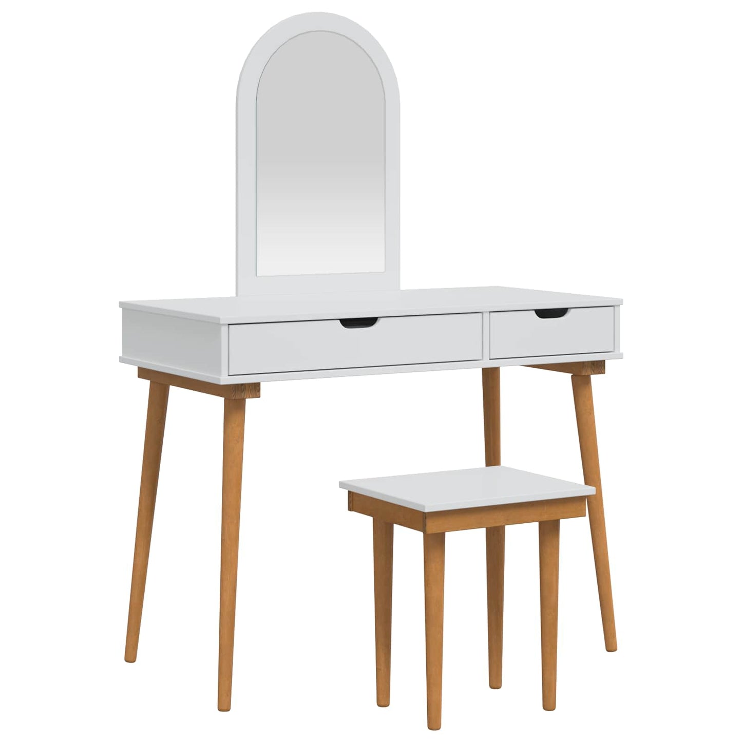 Schminktisch-Set FAUSKE 3 pcs Weiß 100 x 50 x 143 cm