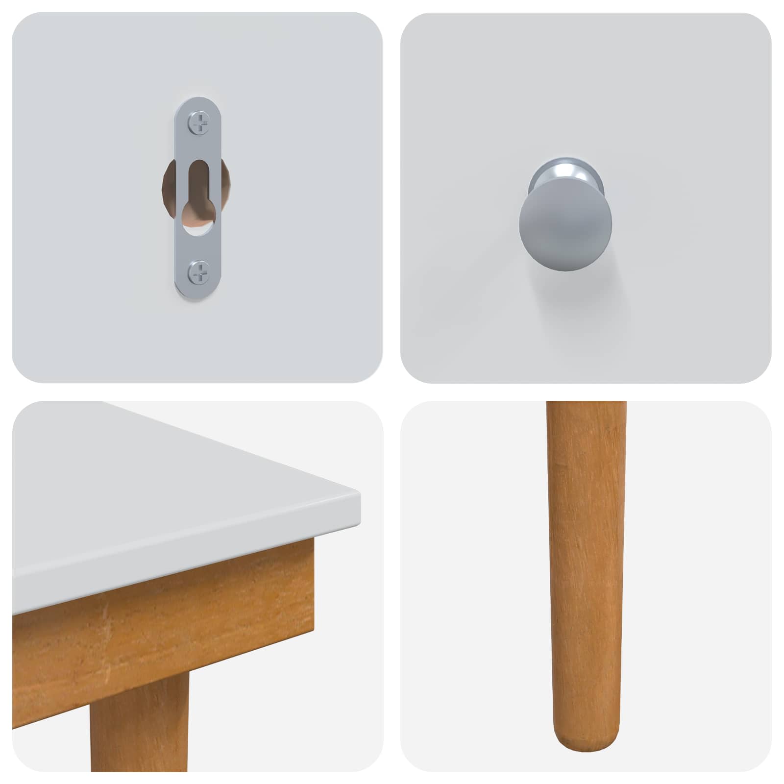 Schminktisch-Set FAUSKE 4 pcs Weiß 76 x 50 x 143 cm
