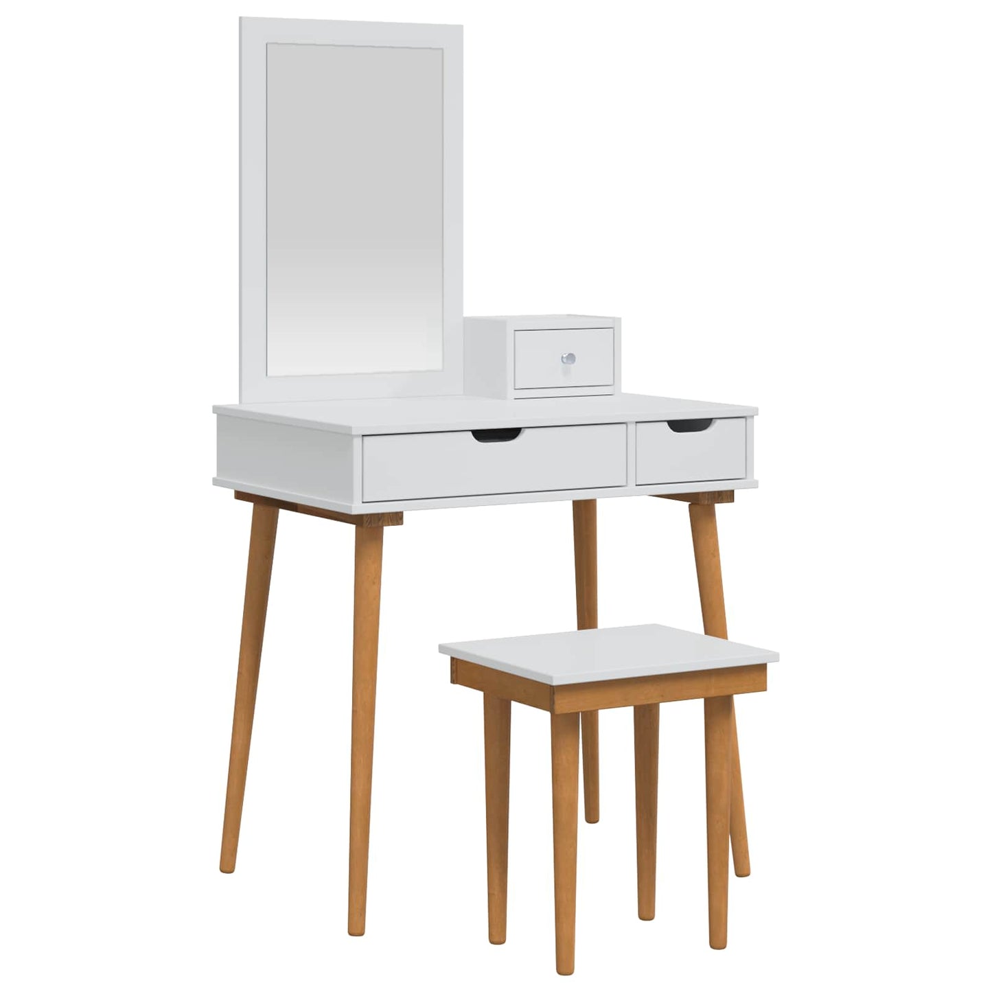 Schminktisch-Set FAUSKE 4 pcs Weiß 76 x 50 x 143 cm