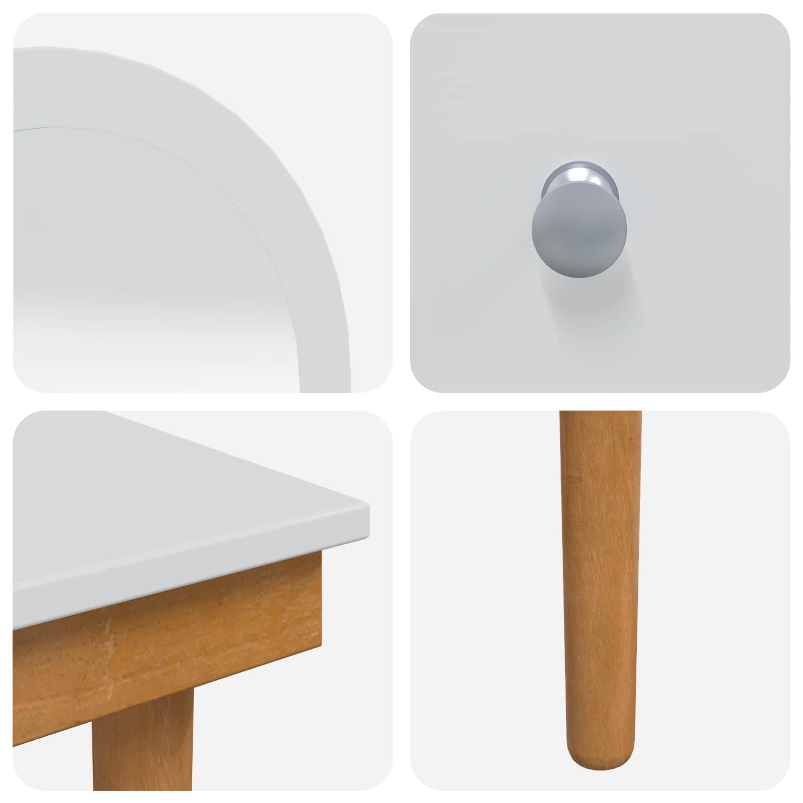 Schminktisch-Set FAUSKE 4 pcs Weiß 76 x 50 x 143 cm