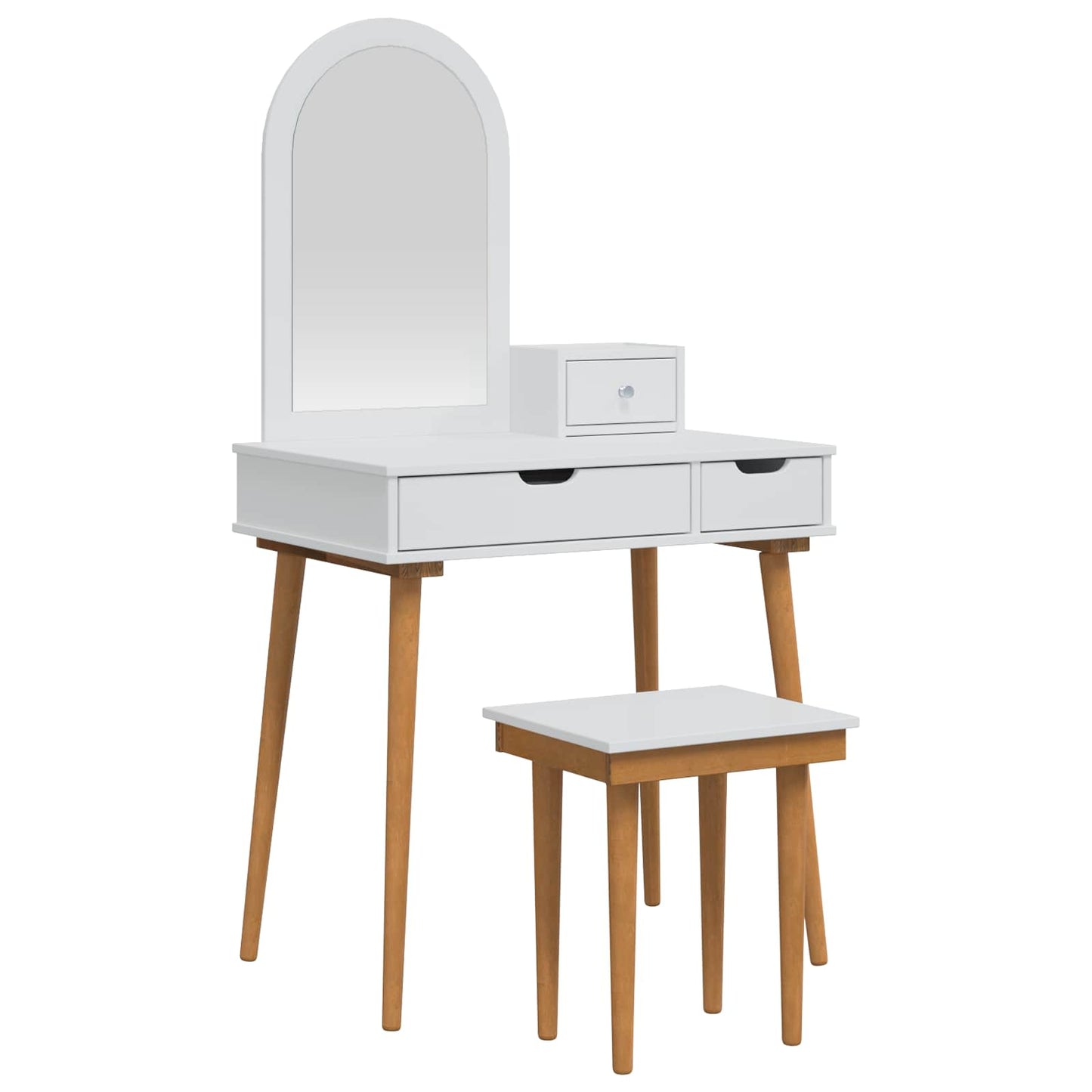 Schminktisch-Set FAUSKE 4 pcs Weiß 76 x 50 x 143 cm