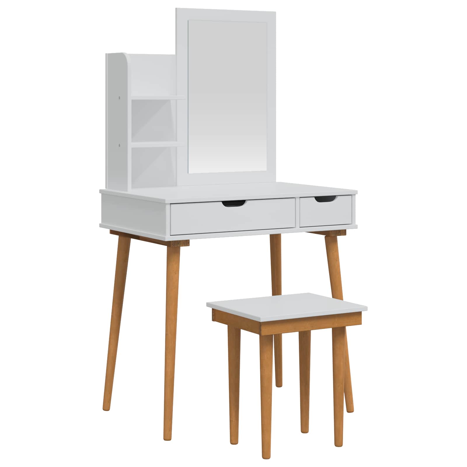 Schminktisch-Set FAUSKE 4 pcs Weiß 76 x 50 x 143 cm