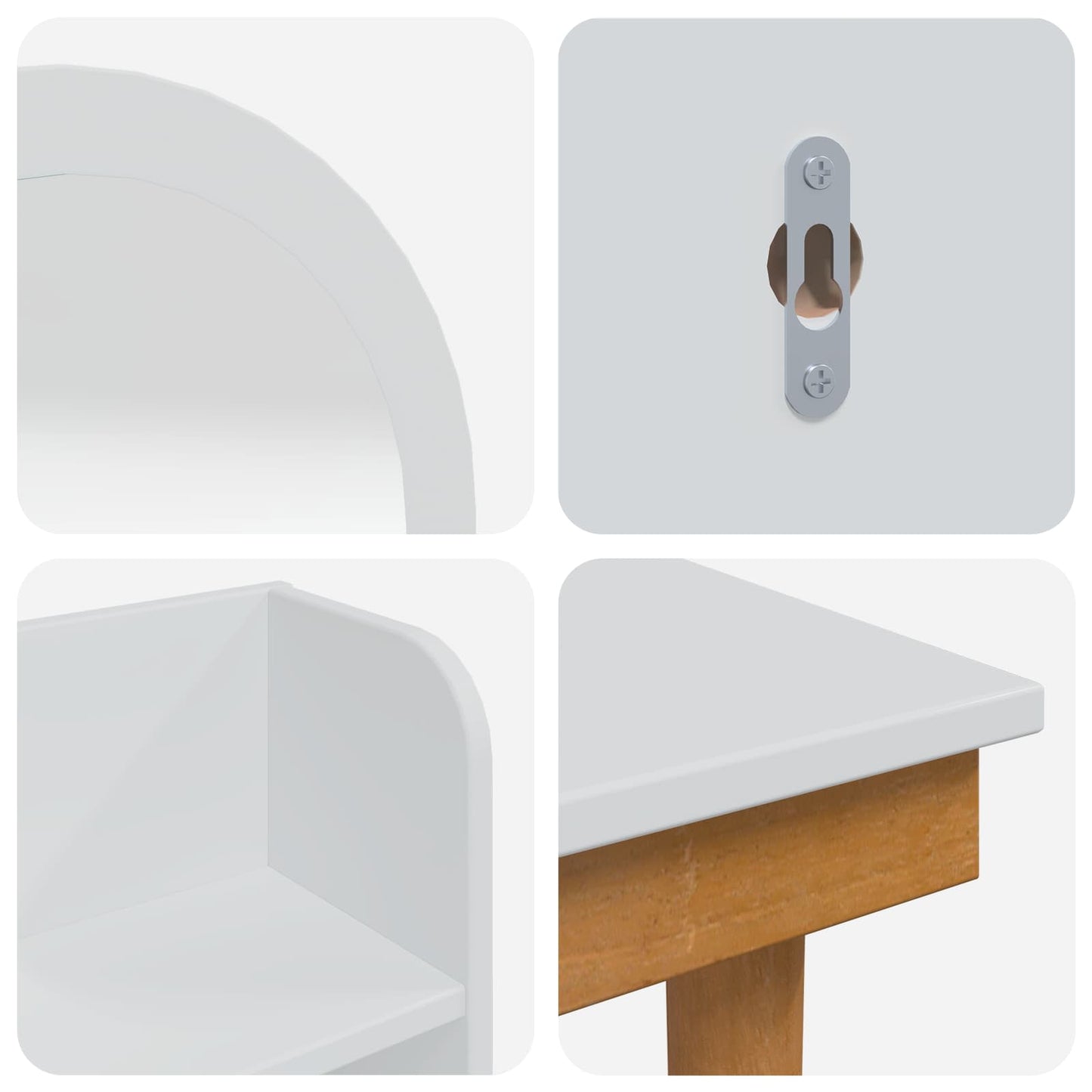 Schminktisch-Set FAUSKE 4 pcs Weiß 76 x 50 x 143 cm