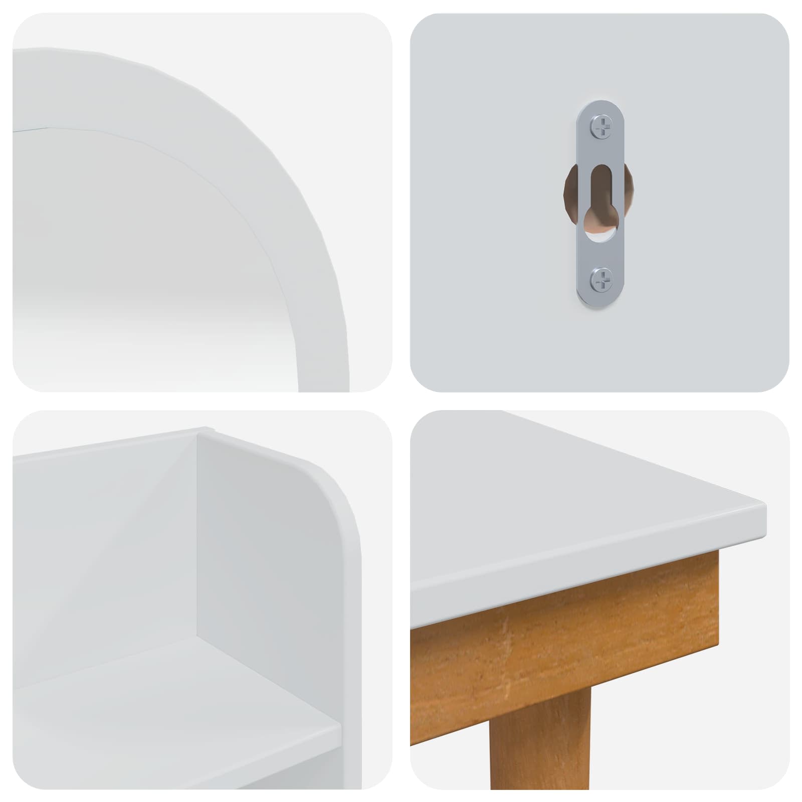 Schminktisch-Set FAUSKE 4 pcs Weiß 76 x 50 x 143 cm