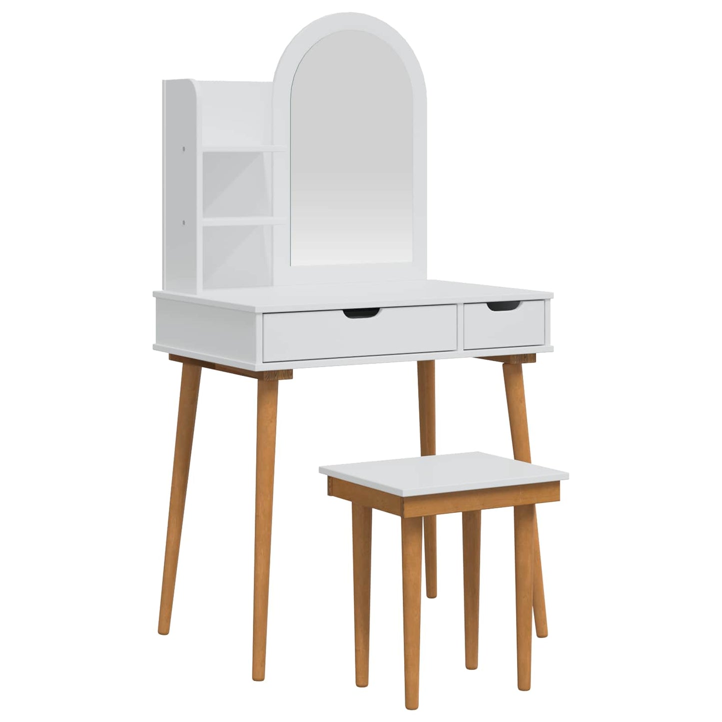 Schminktisch-Set FAUSKE 4 pcs Weiß 76 x 50 x 143 cm