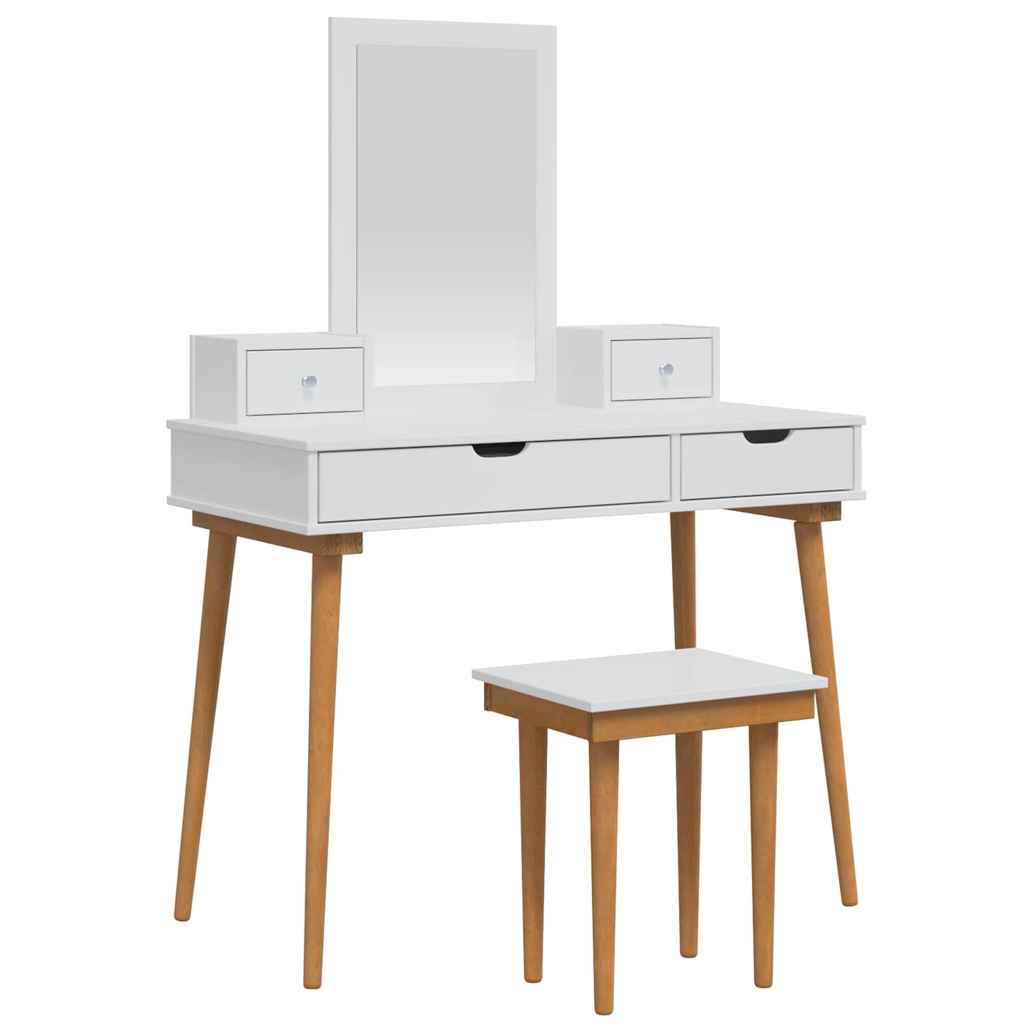 Schminktisch-Set FAUSKE 5 pcs Weiß 100 x 50 x 143 cm