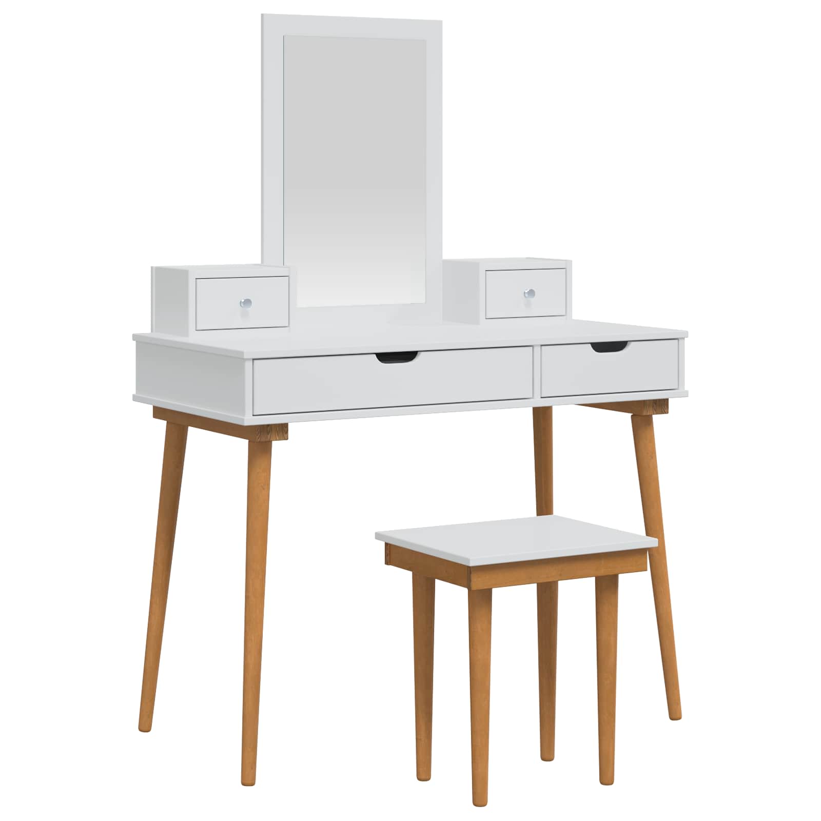 Schminktisch-Set FAUSKE 5 pcs Weiß 100 x 50 x 143 cm