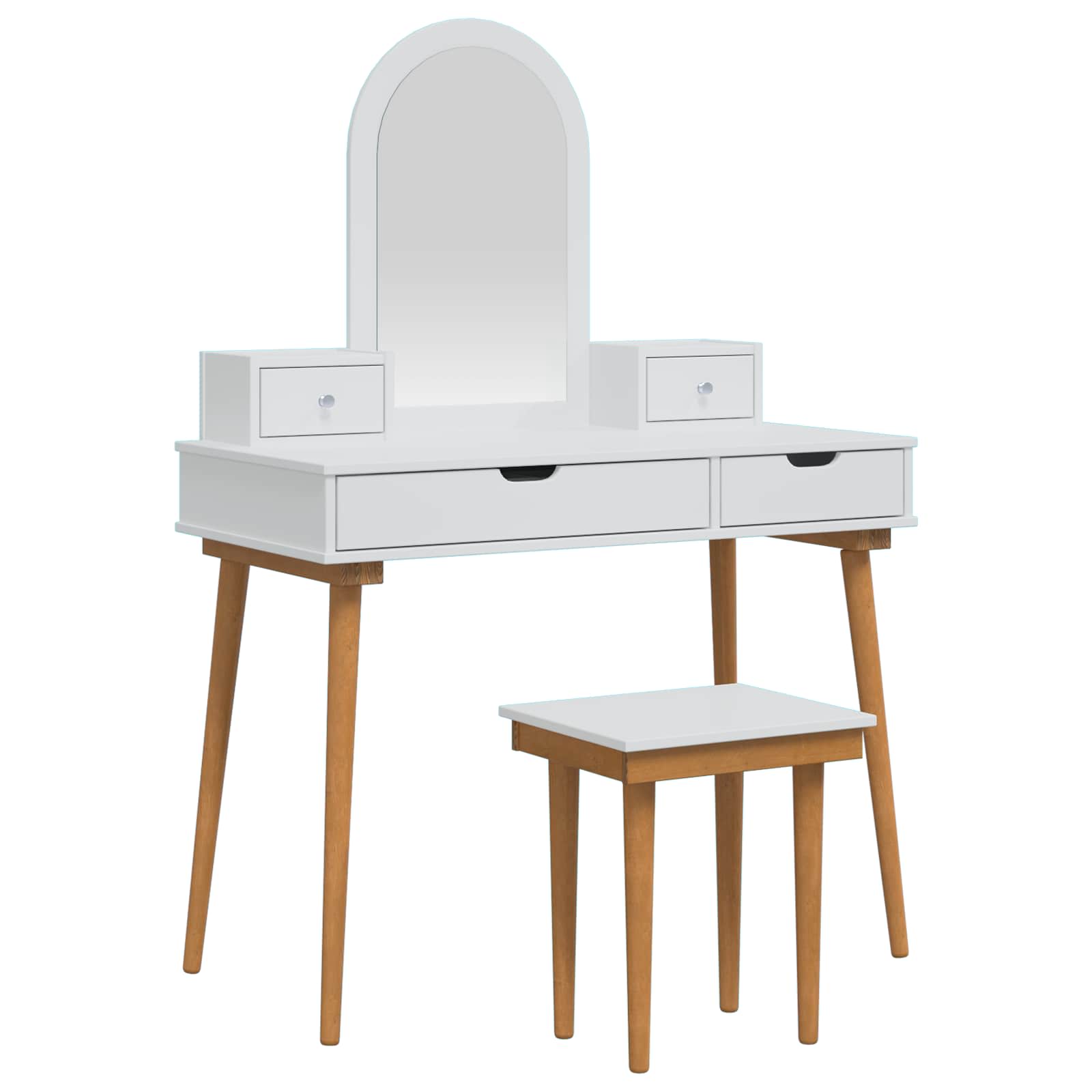 Schminktisch-Set FAUSKE 5 pcs Weiß 100 x 50 x 143 cm