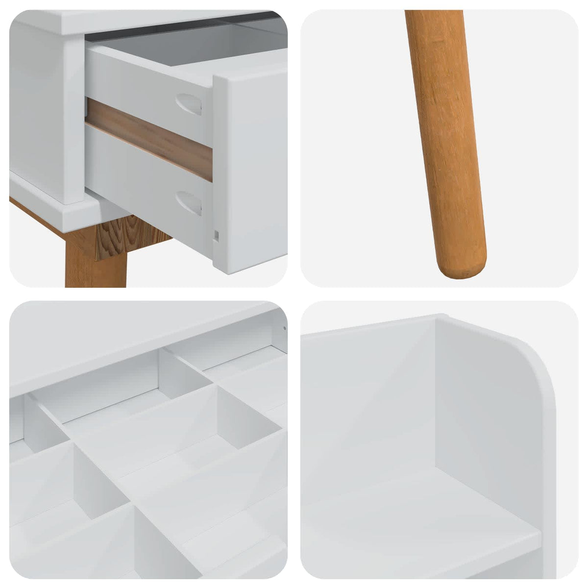 Schminktisch-Set FAUSKE 5 stk. Weiß 100 x 50 x 143 cm