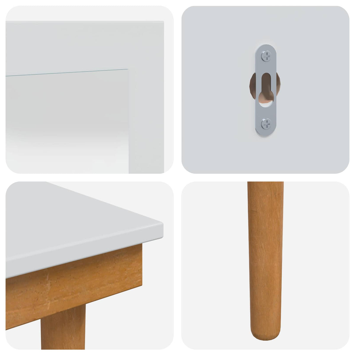 Schminktisch-Set FAUSKE 5 stk. Weiß 100 x 50 x 143 cm