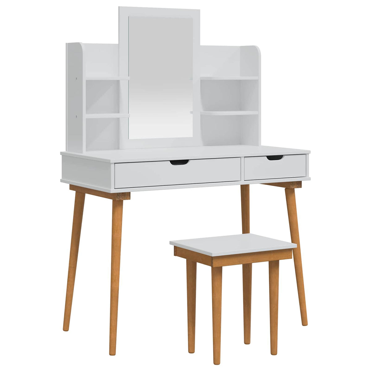 Schminktisch-Set FAUSKE 5 stk. Weiß 100 x 50 x 143 cm